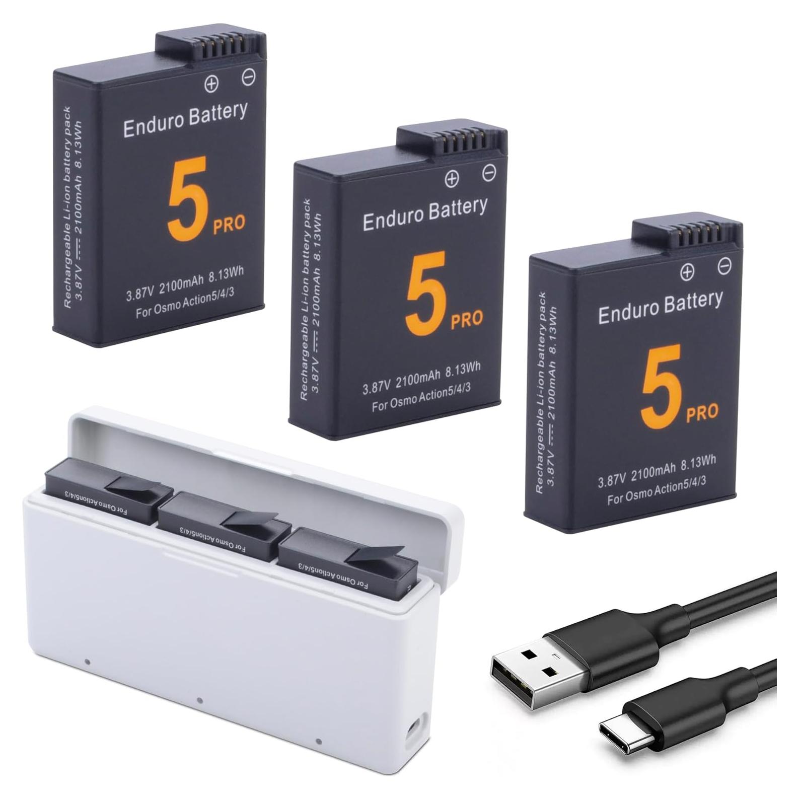 Cargador Rápido 3 Canales para Batería Osmo Action 5 Pro/4/3