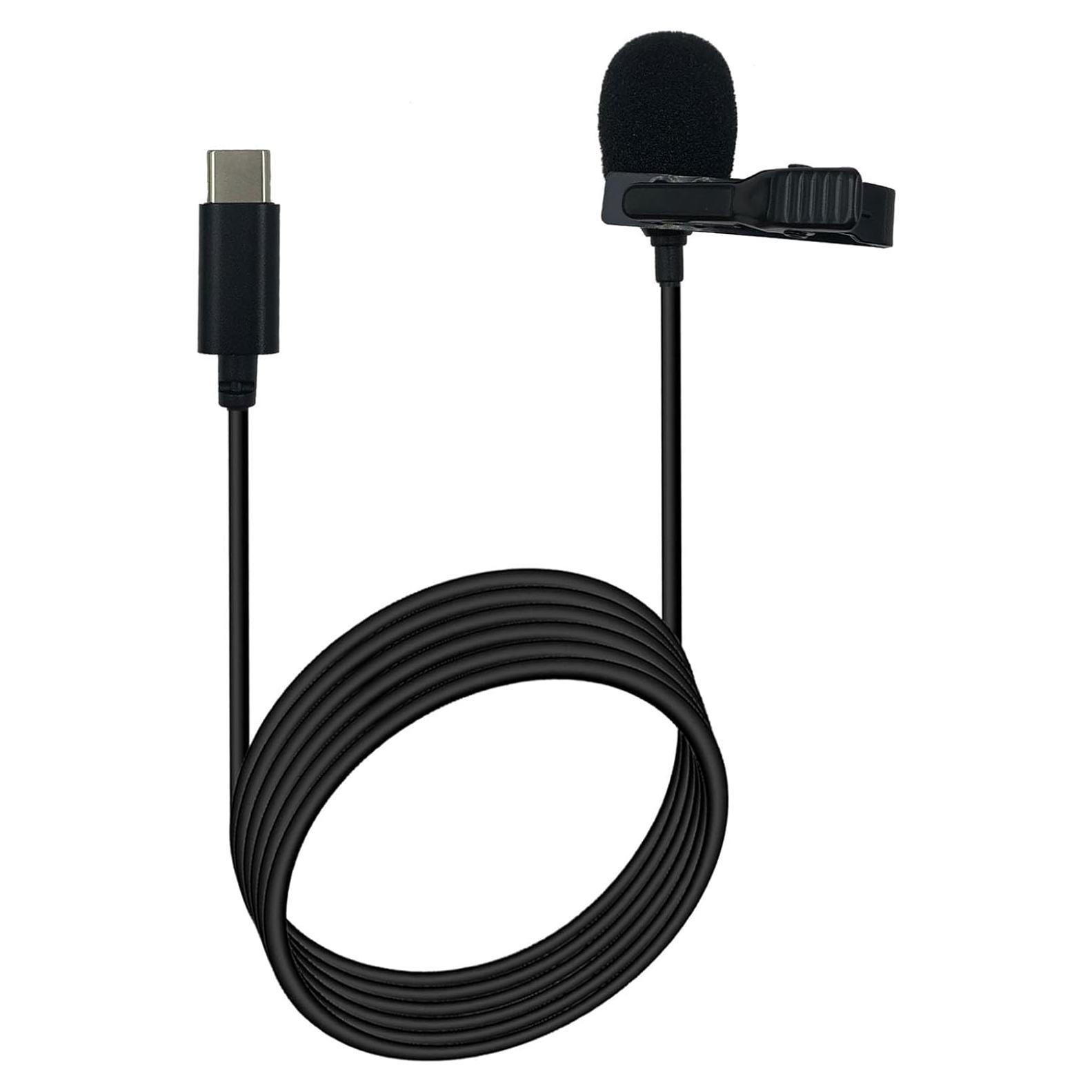 Micrófono Lavalier Omnidireccional SPTSSWET Tipo C 1.5m