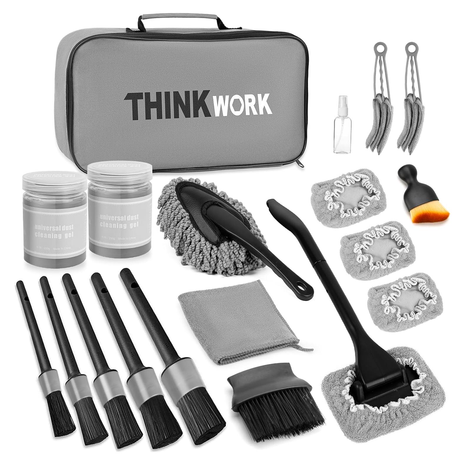 Kit de Limpieza Interior de Auto THINKWORK 10 Piezas Microfibra