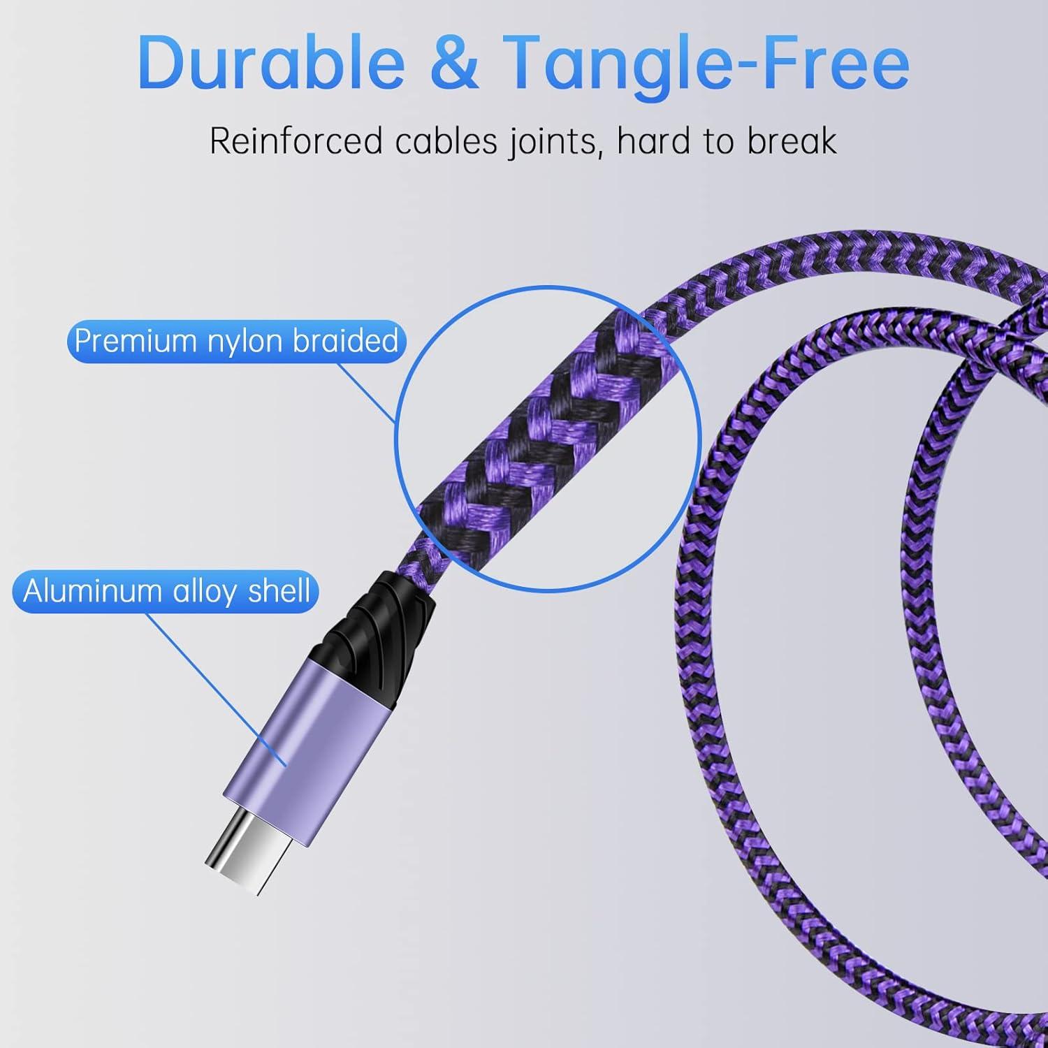 Cable de carga rápida USB C Flecom 0.91m 2Pack para Android