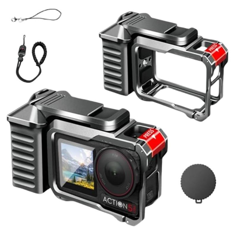 Soporte para cámara DJI Action 5/4/3 con jaula y obturador
