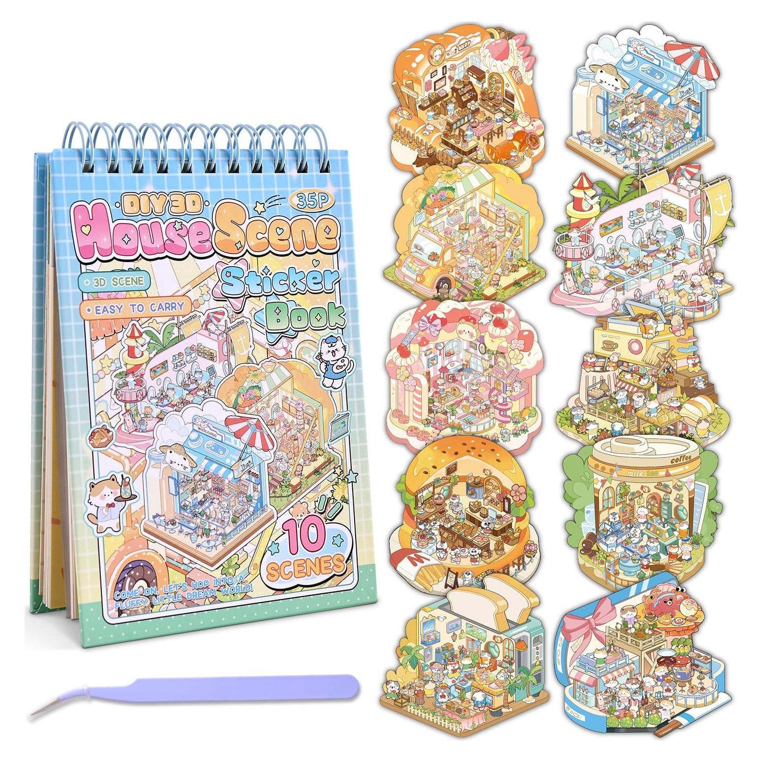 10 Sets Stickers 3D DIY emmoLife - Escenas de Caricaturas