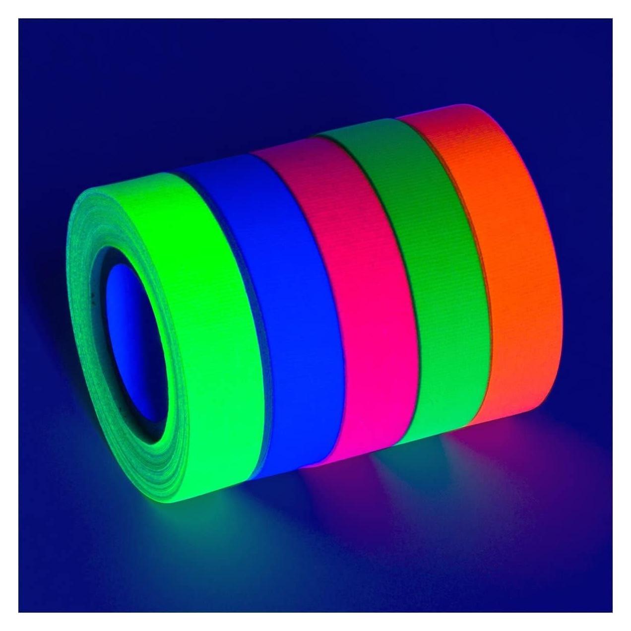 Cinta Brillante Glow King 1.27 cm x 5.49 m Neón UV para Fiestas