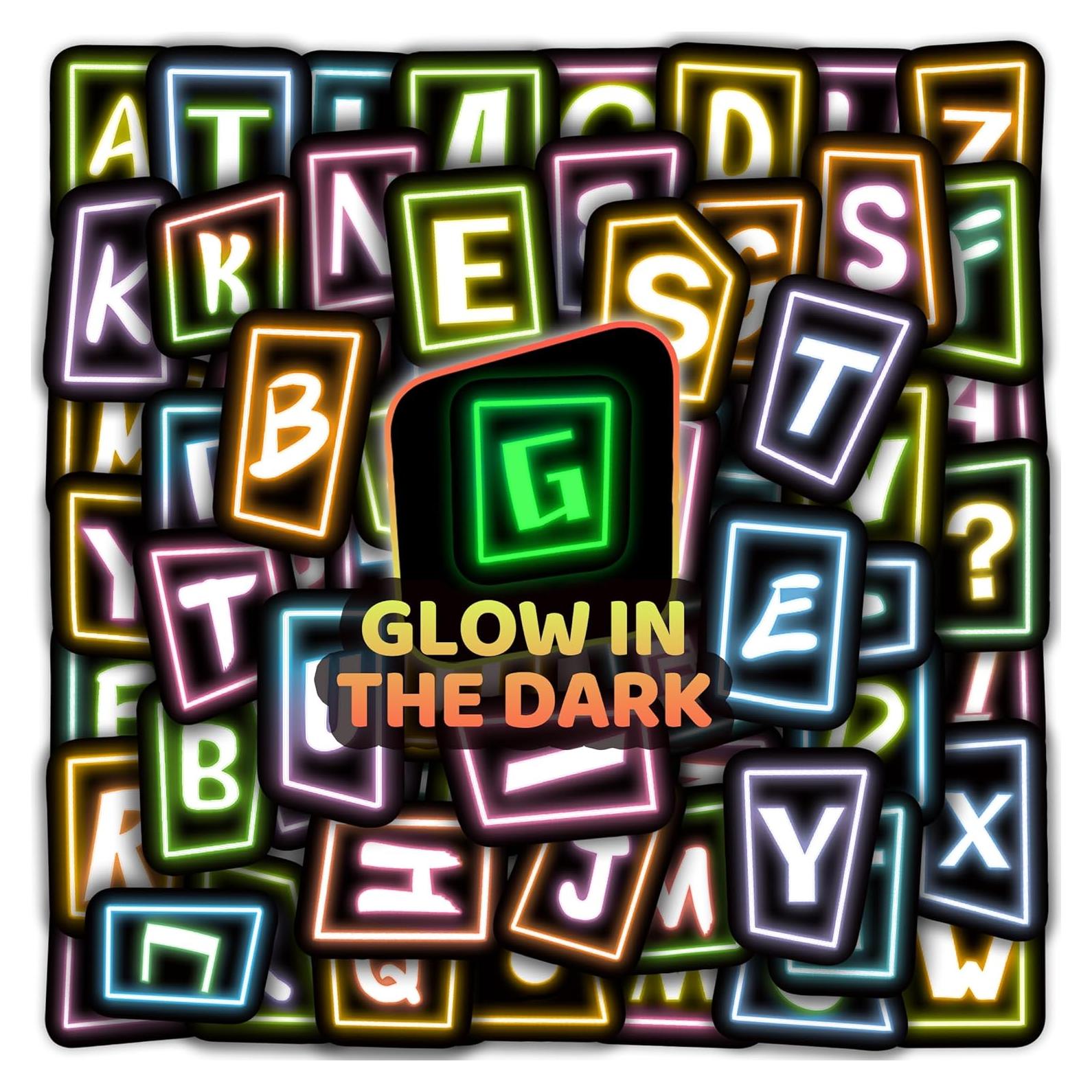 Calcomanías de Alfabeto Neón Robmoda 70 Pcs Brillan en la Oscuridad