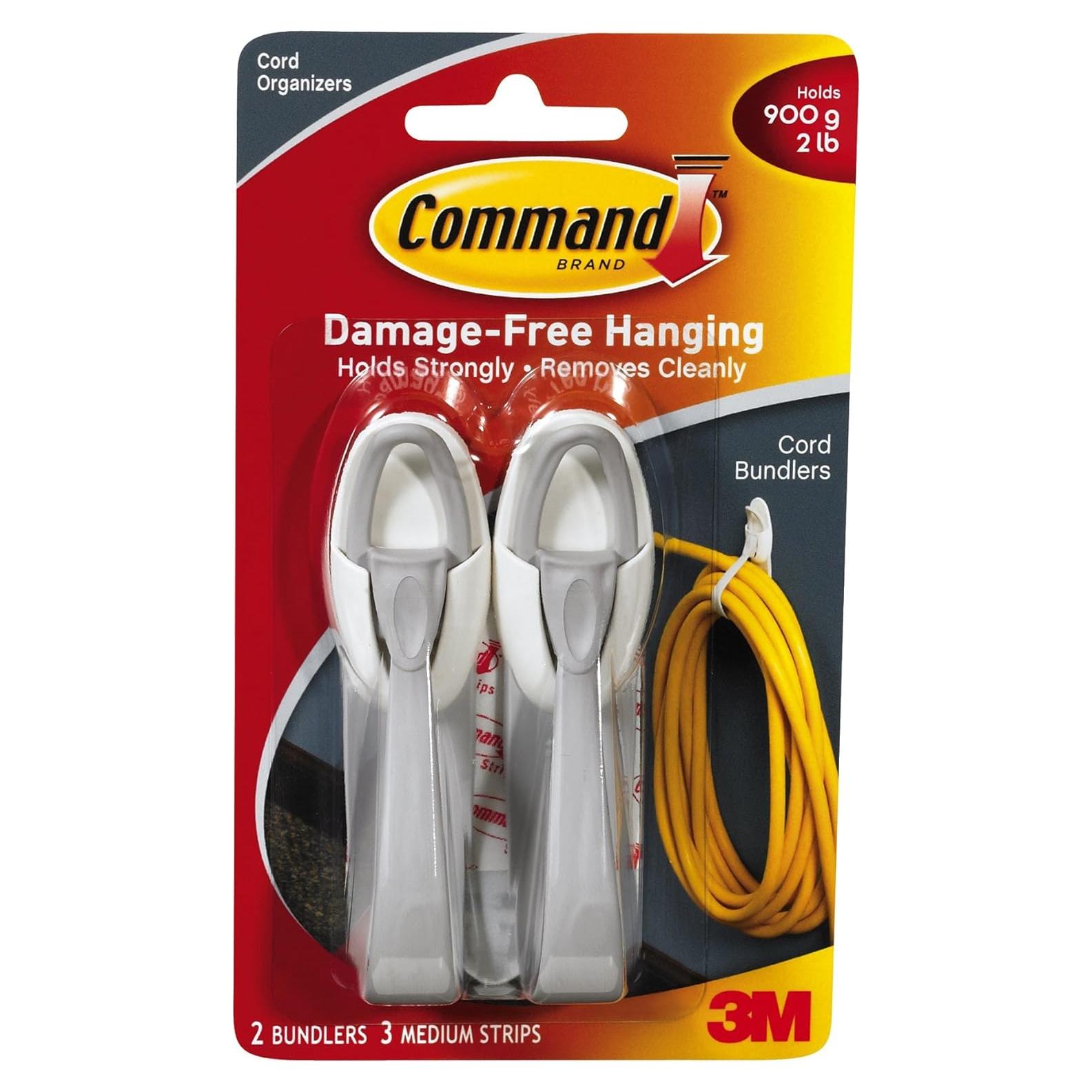 Organizadores de Cables Command 3M, Adhesivos Blancos, 6 Piezas
