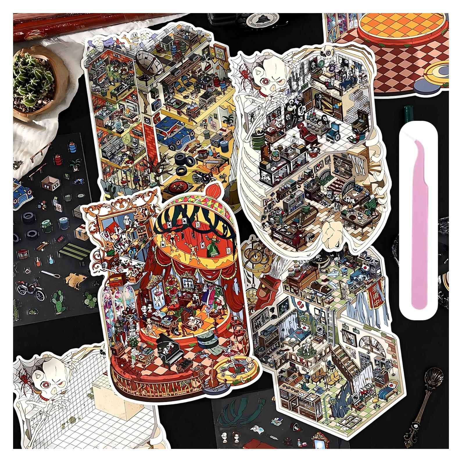 Conjunto de Stickers 3D Genérico Aventura Tamaño Grande