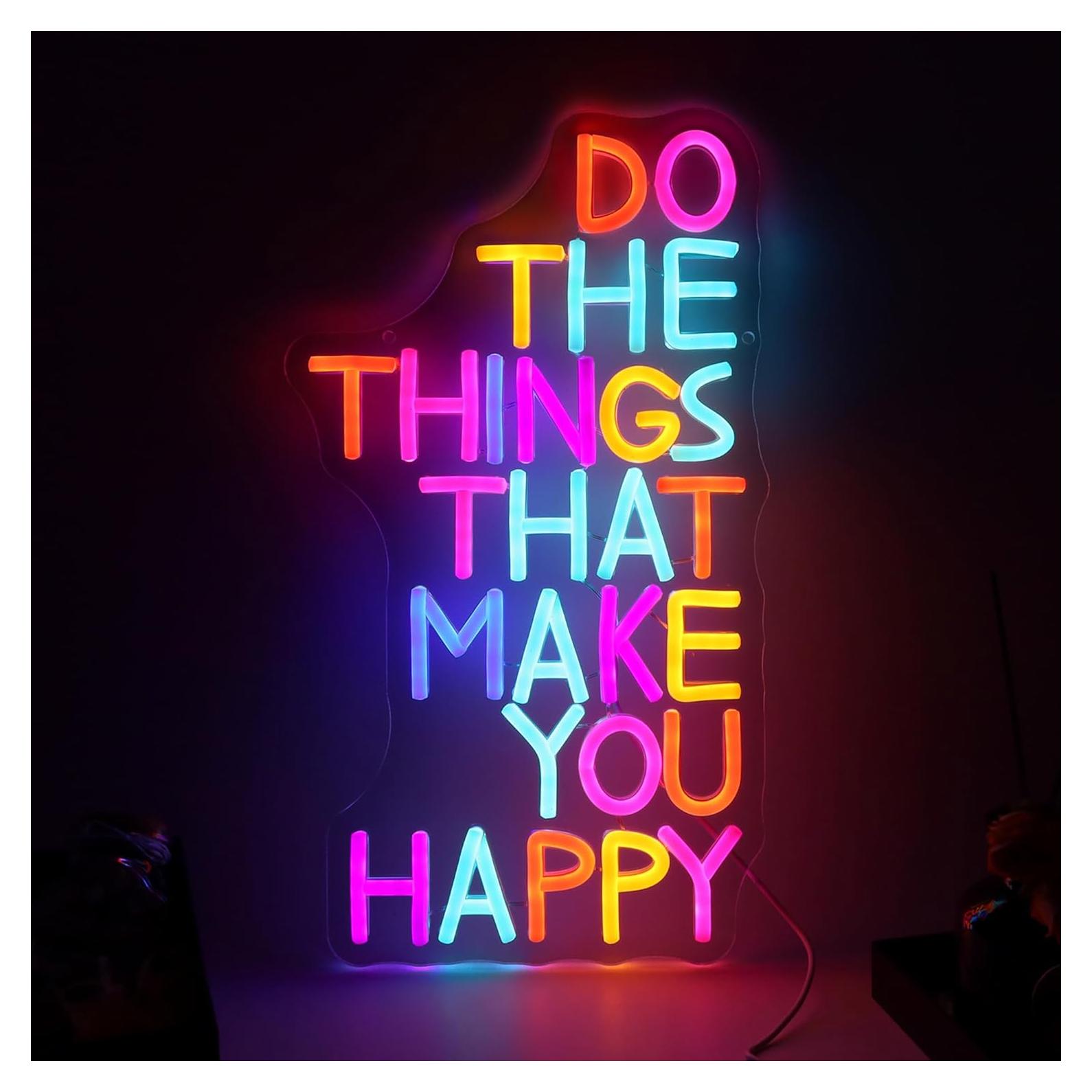 Letrero Neón LED Regulable XUENEYSILED 44x25cm Rojo Feliz