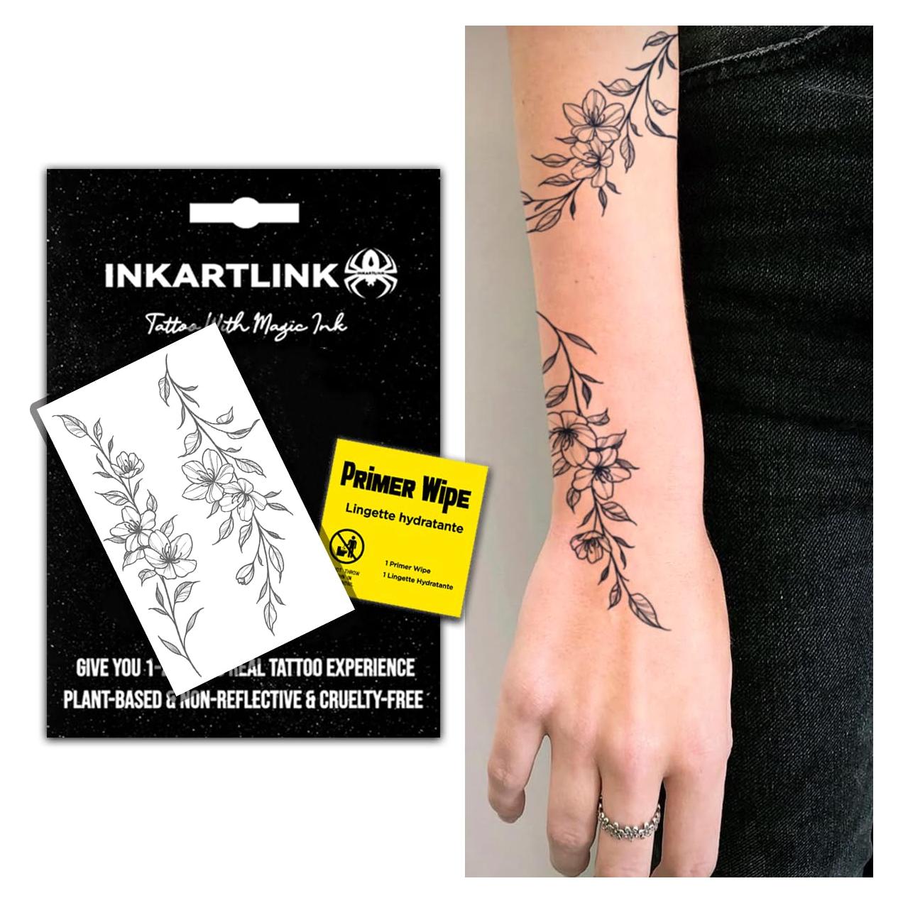 Tatuaje Semipermanente INKARTLINK Flor 17 Realista Impermeable