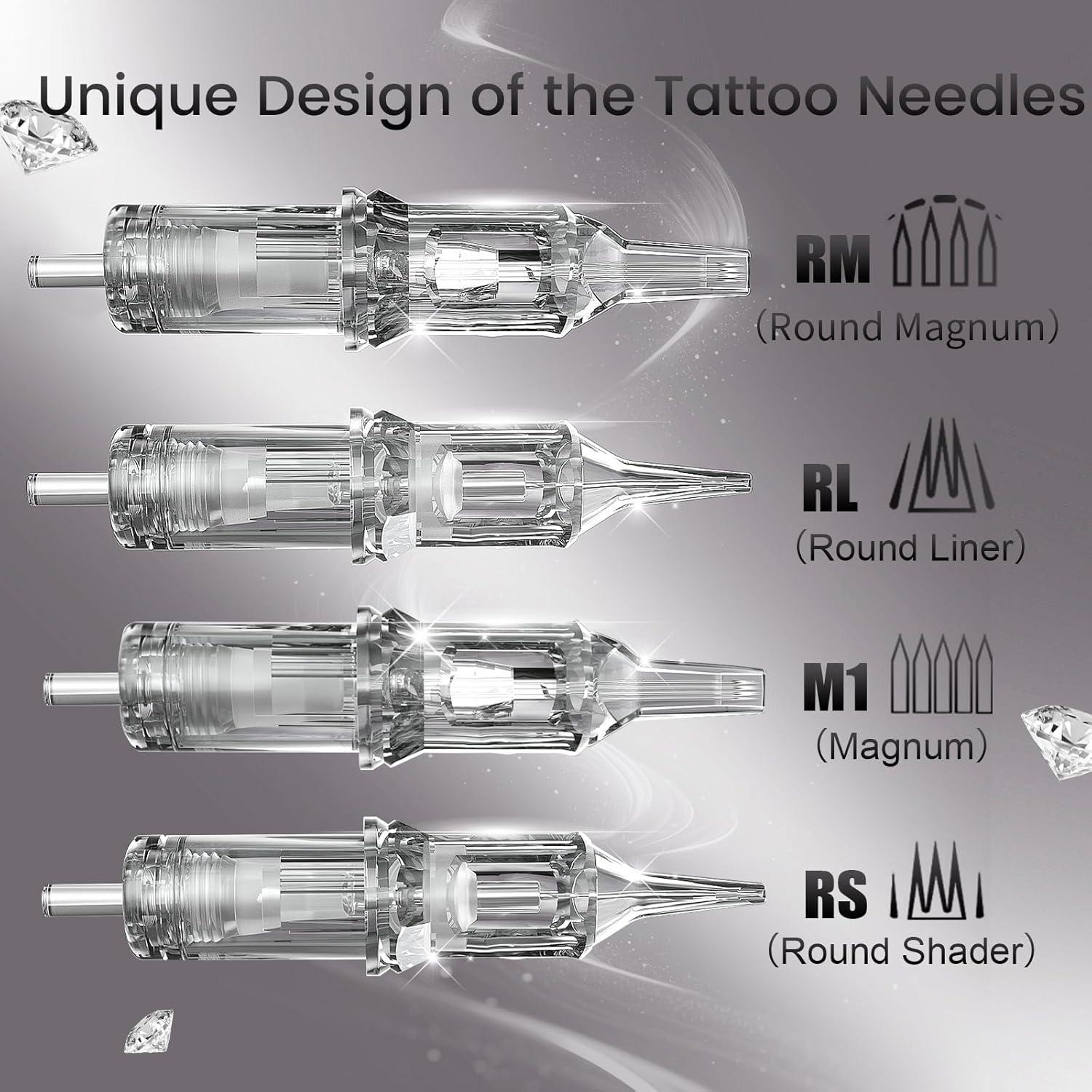 Agujas de Tatuaje YILONG Pro 20pcs Mixtas #12 3RL 5RL 7RM 9RM