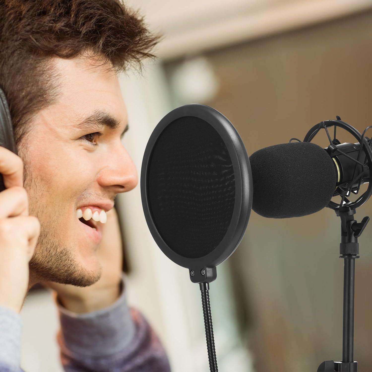 Kit de Micrófono de Condensador XLR Sherr - 2 Piezas, Soporte y Accesorios