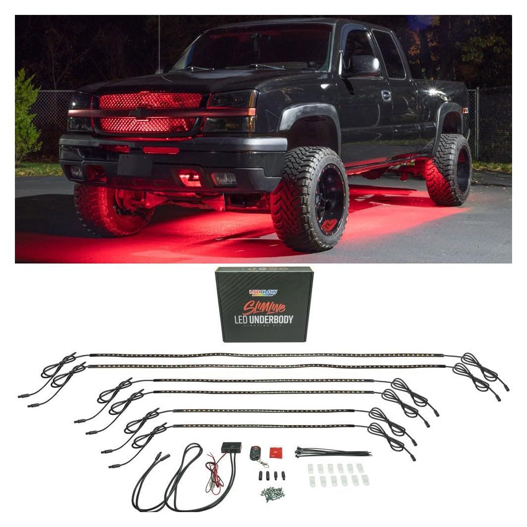 Kit de Iluminación LEDGlow 6pc Rojo para Camiones - Resistente al Agua