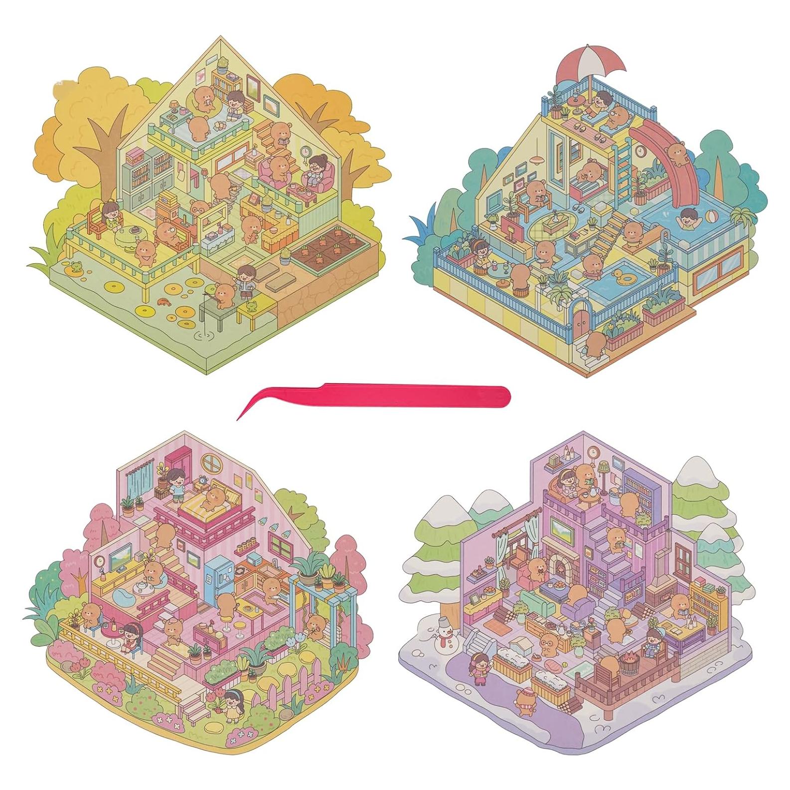 Kit de Stickers 3D DIY 4 Estaciones nianpin - Creatividad y Relajación