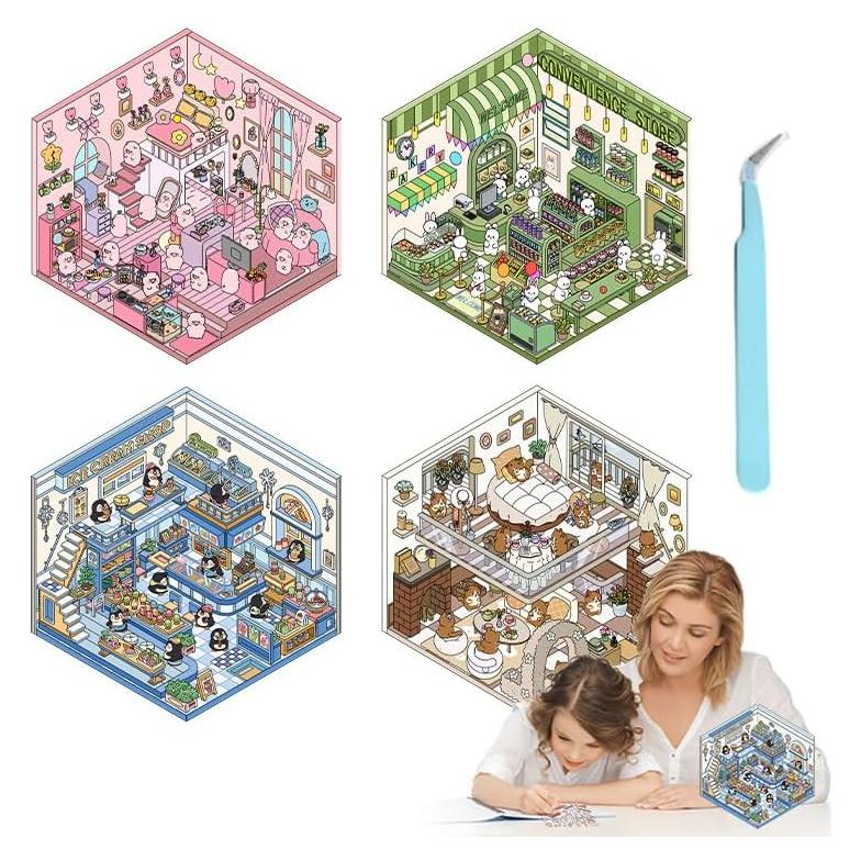 Paquete de 4 Pegatinas 3D DIY Genérico - Calcomanías Caricatura