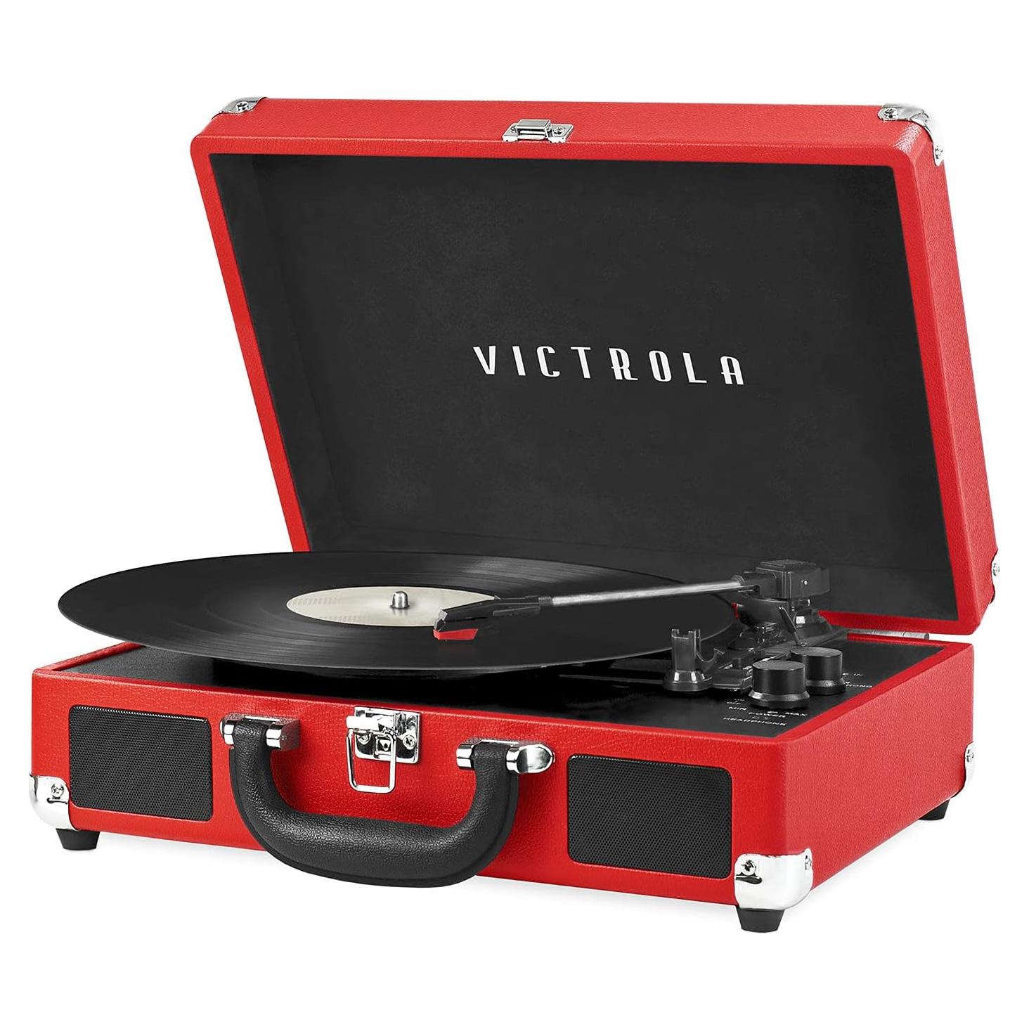 Tocadiscos portátil Victrola VSC-550BT-RD rojo 3 velocidades Bluetooth