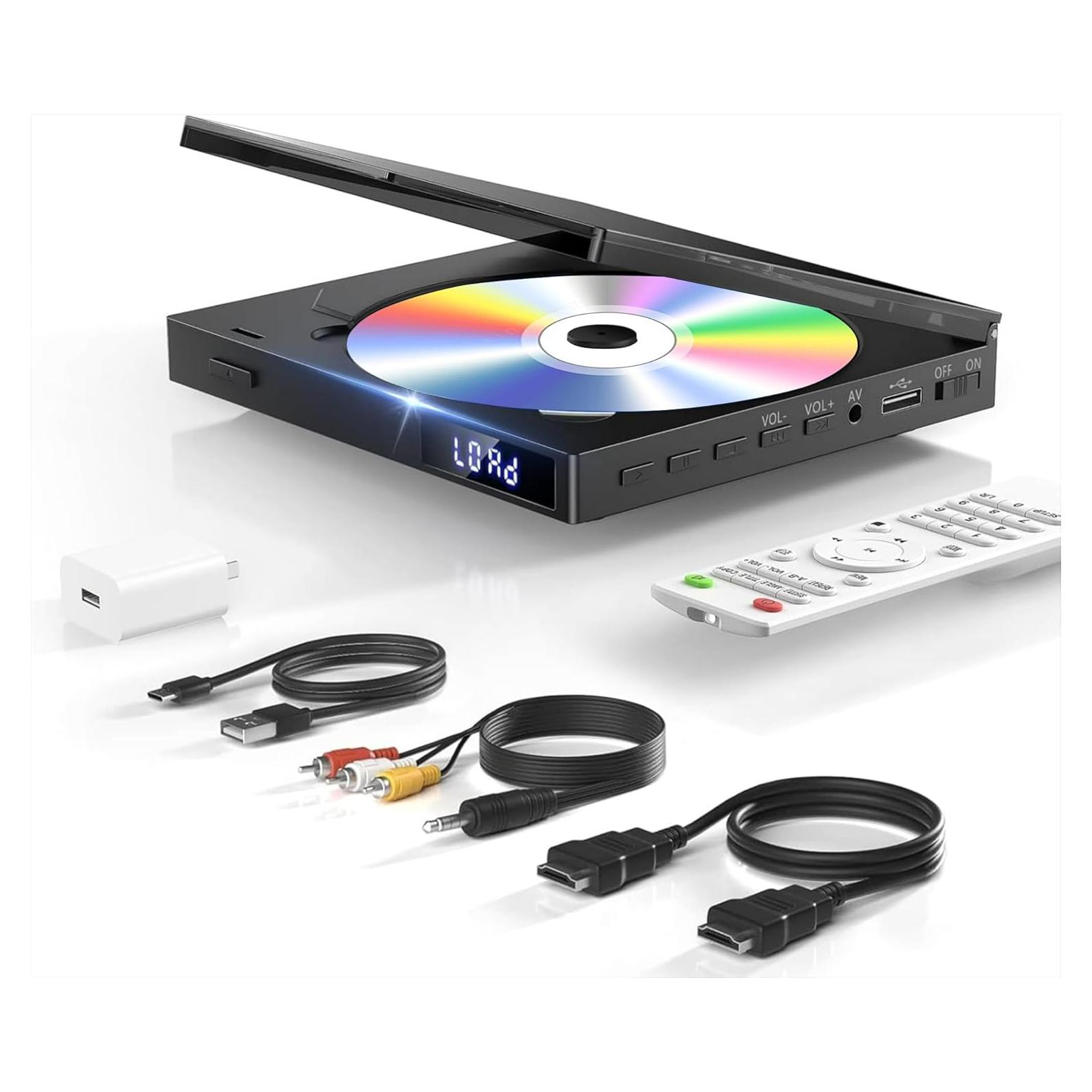 Reproductor de DVD Mini SHIWAKOTO HDMI 1080P USB AV Negro