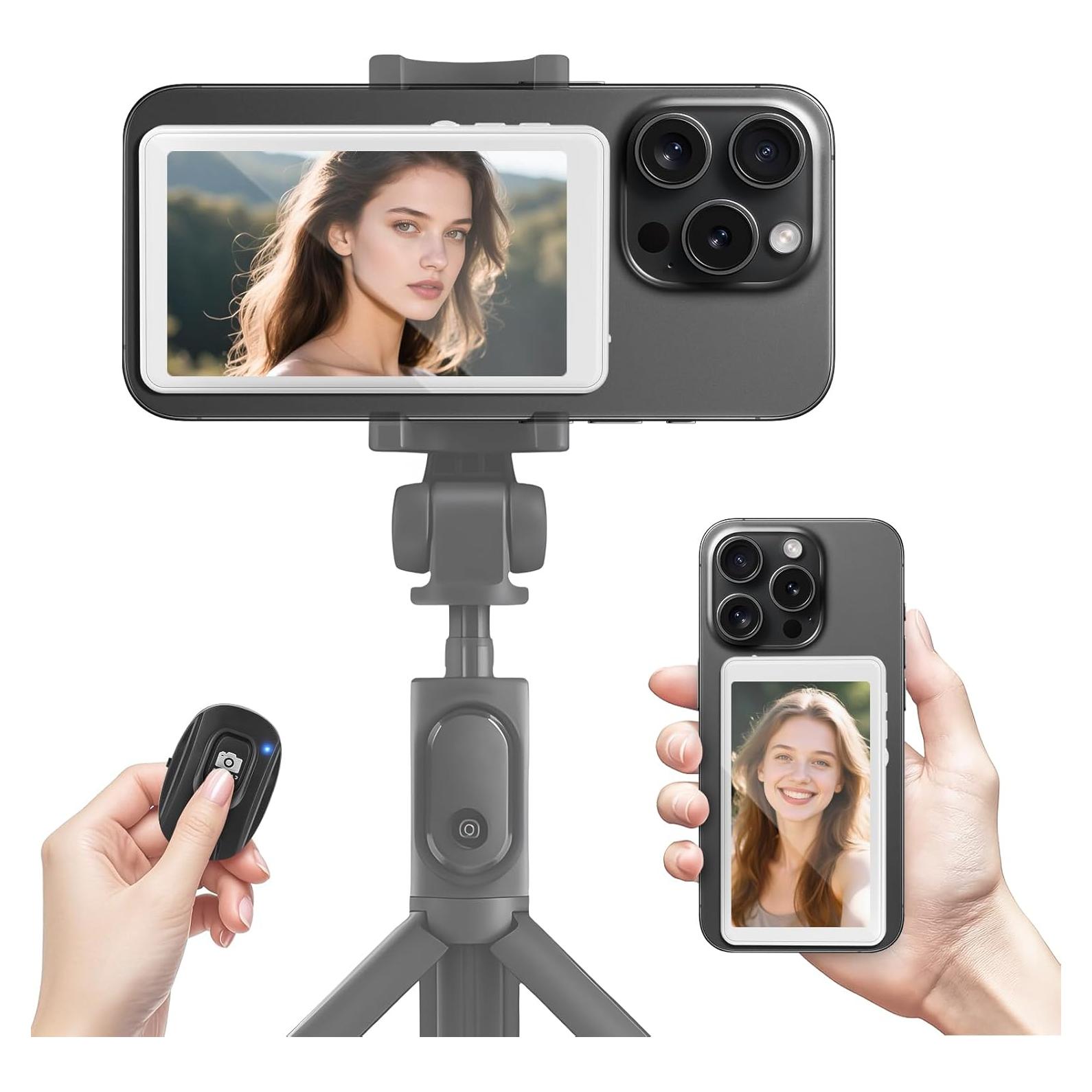 Monitor de Selfie Inalámbrico Budbeay 1800mAh Control Remoto