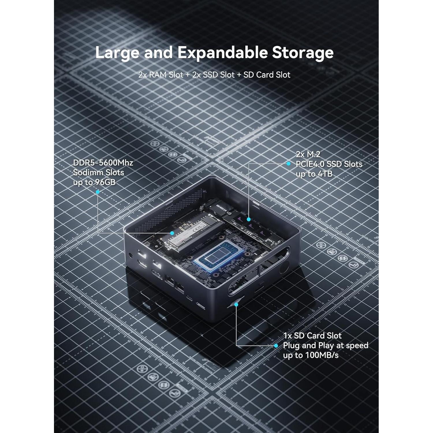 Mini PC AtomMan X7 Ti, Intel Core Ultra 9, HDMI, 4K, 2.02kg