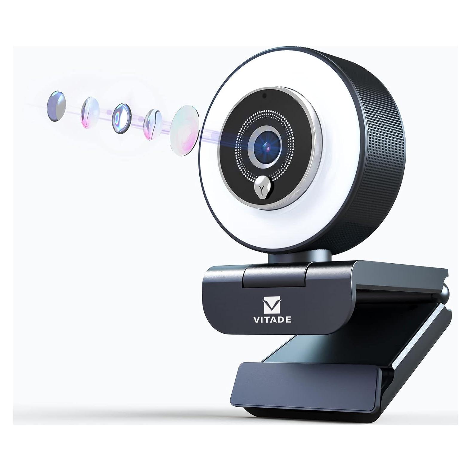 Cámara Web Full HD 1080P Vitade 960Pro con Luz Anular