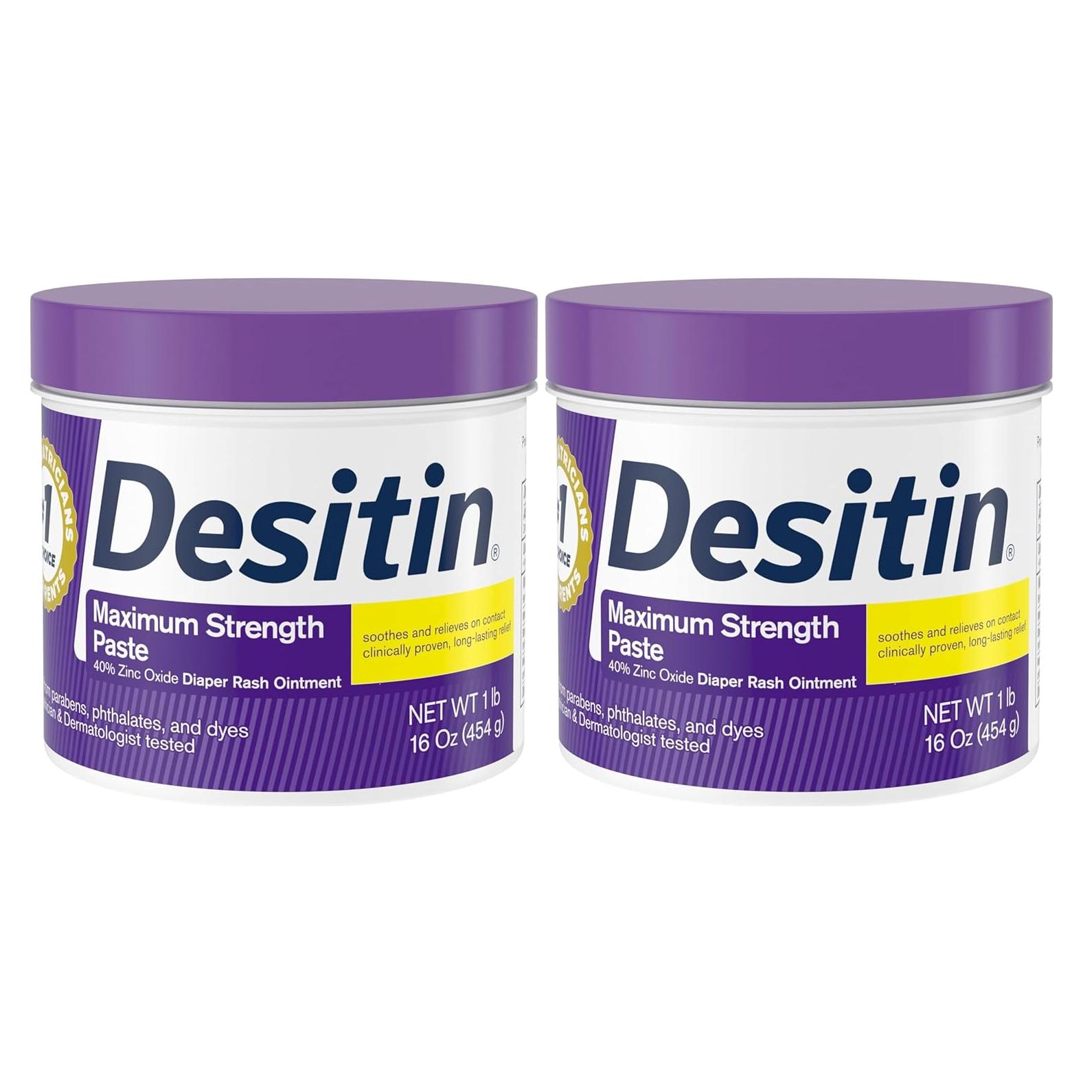 Crema para Erupciones de Pañal Desitin 40% Óxido de Zinc 2x16oz