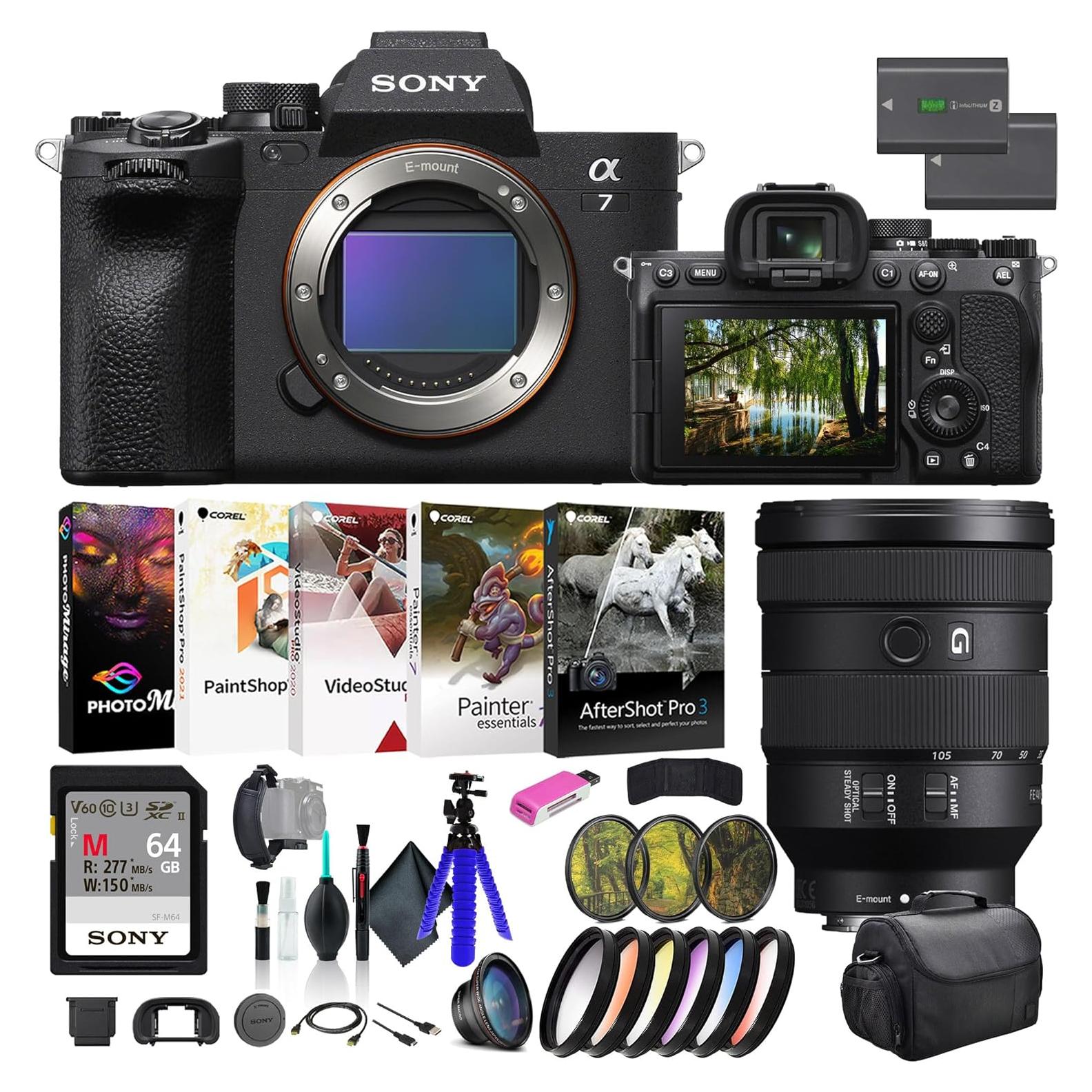 Cámara Sin Espejo Sony a7 IV ILCE-7M4/B con Lente 24-105mm y Accesorios