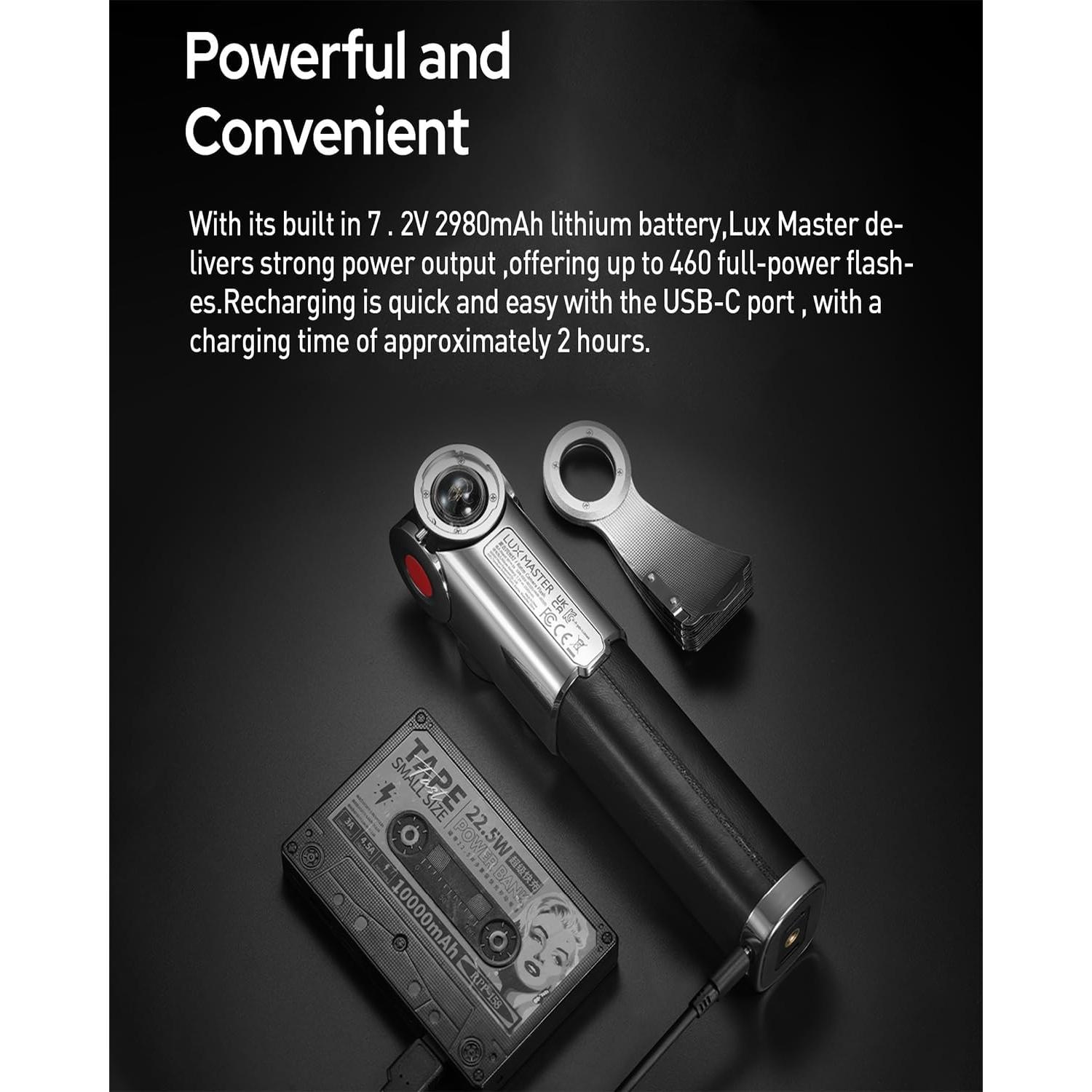 GODOX Flash Lux Master Vintage Flashlight - Touchscreen Smart Control, X3 Wireless Sync, TTL Compatible - Ideal for Portrait, Event Photography, and Creative Shoots