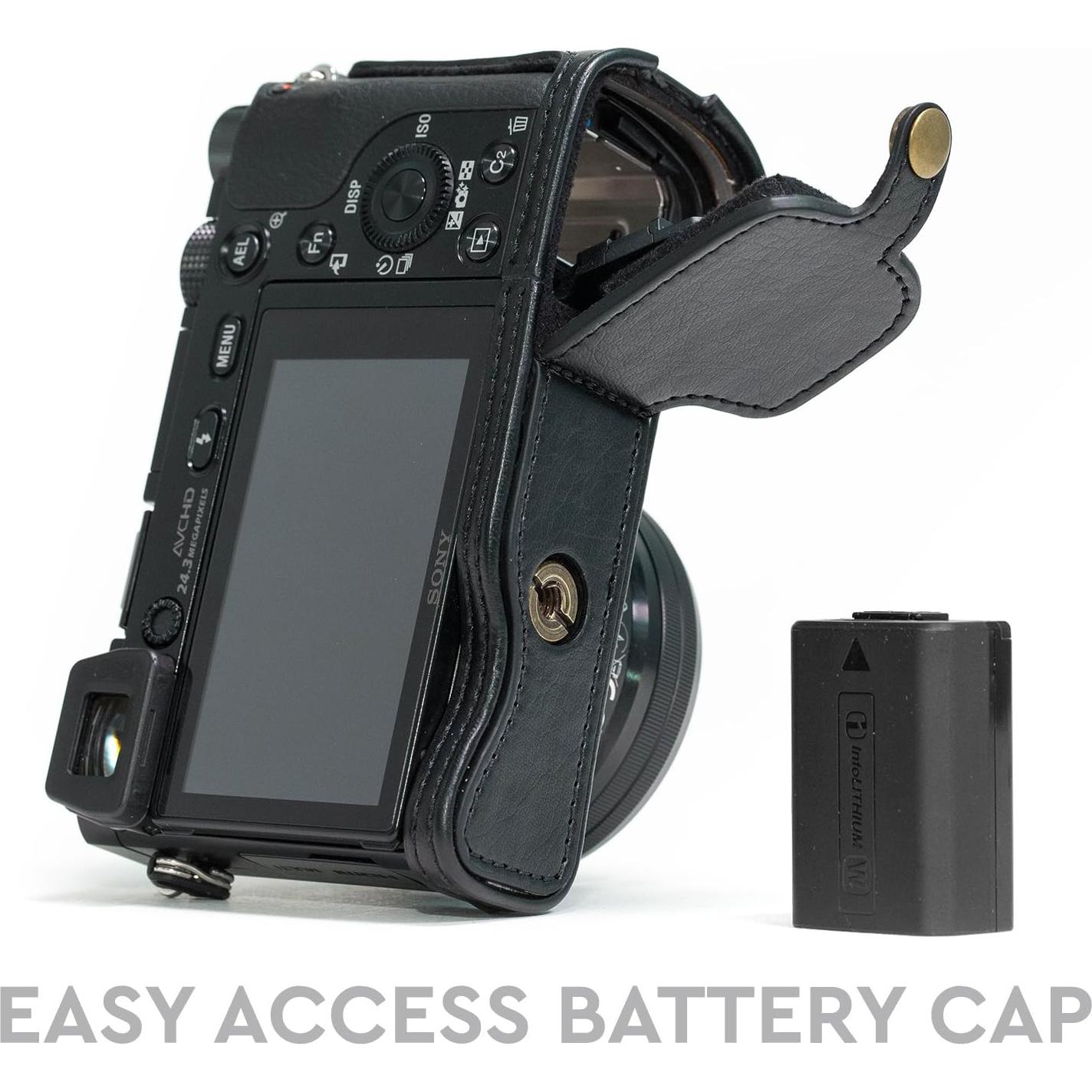Funda de Cuero MegaGear Ever Ready para Sony Alpha A6300 A6000