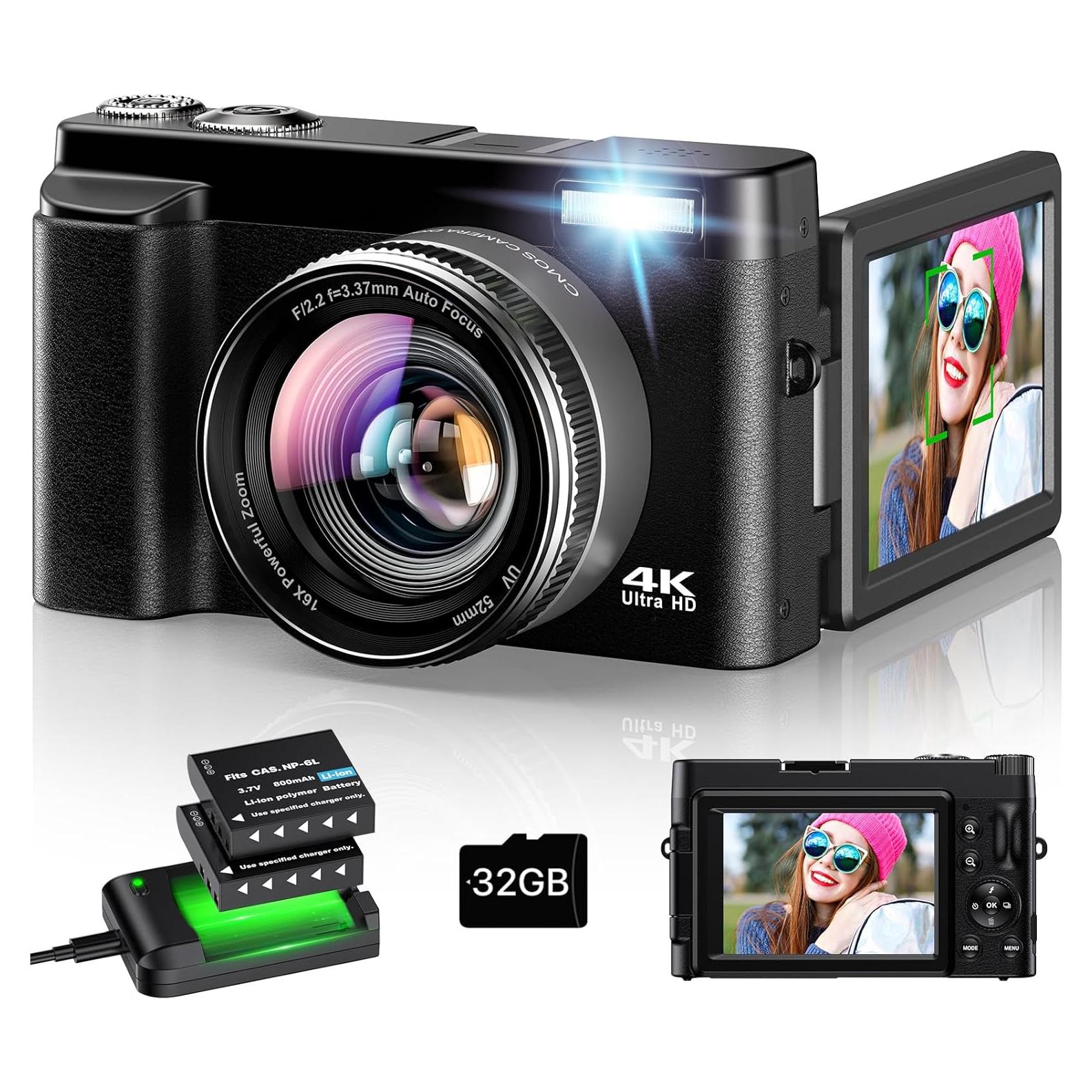 Cámara Digital 4K VAHOIALD DC101 48MP Pantalla Plegable 3"