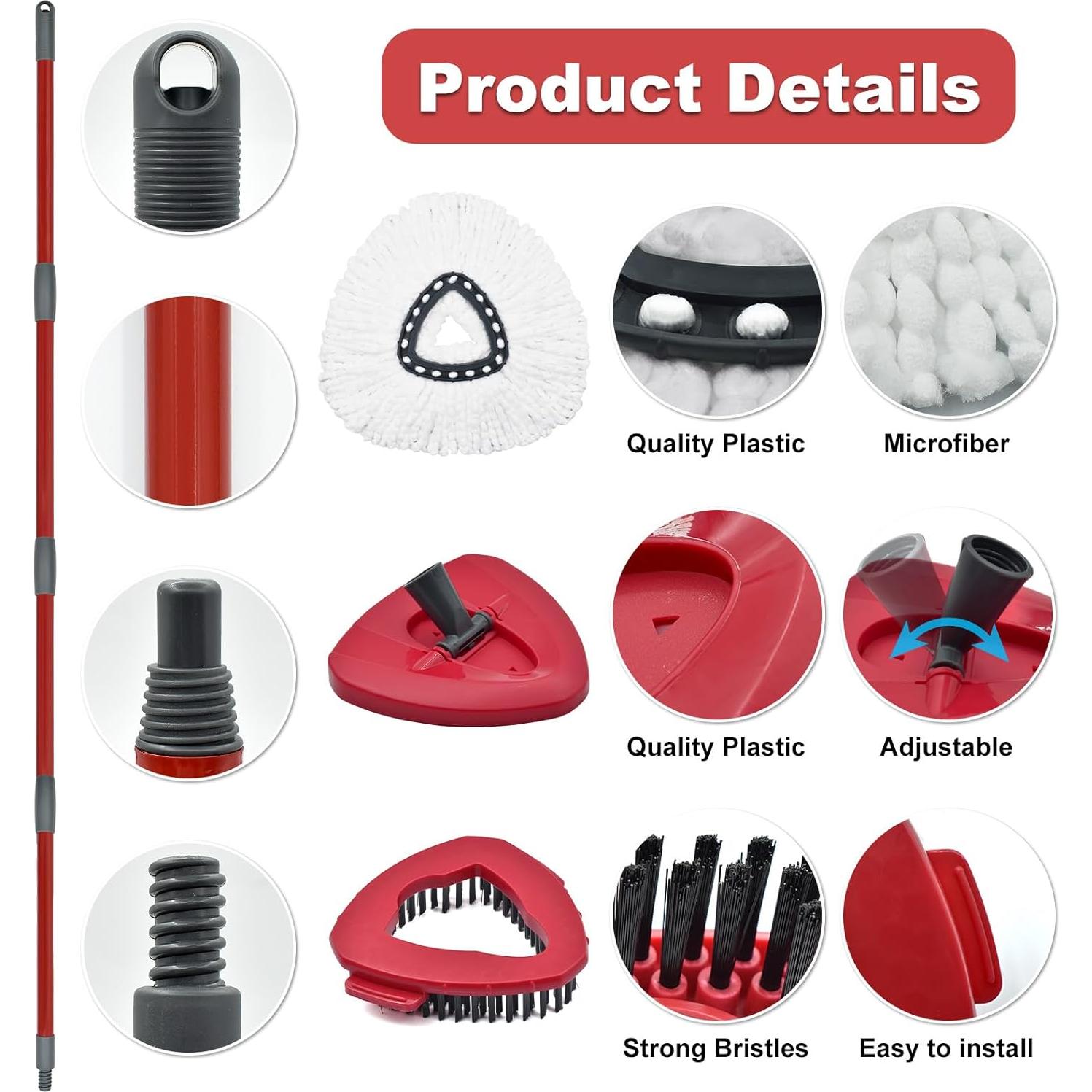 Reemplazo Mop Ocedar Yuunaie 4 Secciones 2 Cabezas Microfibra