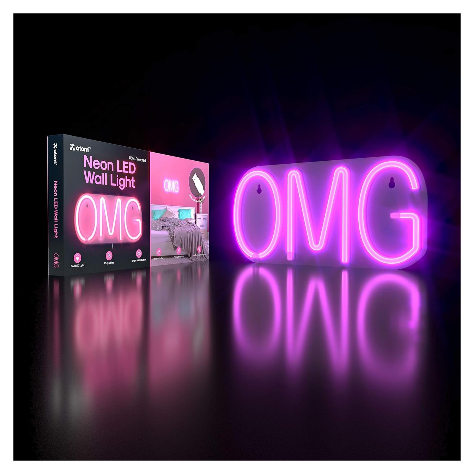Luz de Neón Atomi OMG Rosa LED Decorativa USB 3m