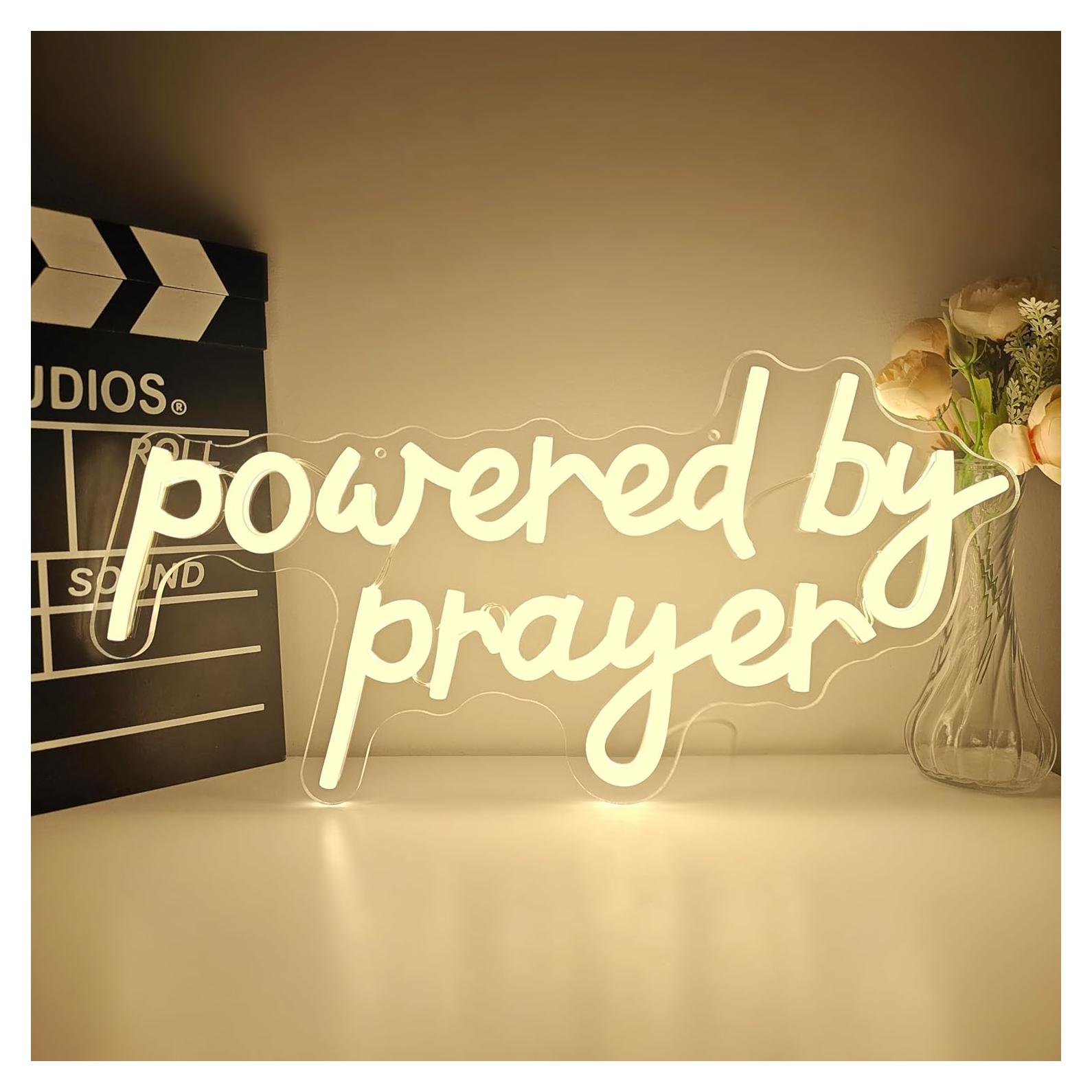 Luz de Neón Regulable Dpaint 'Alimentada por la Oración' 30cm