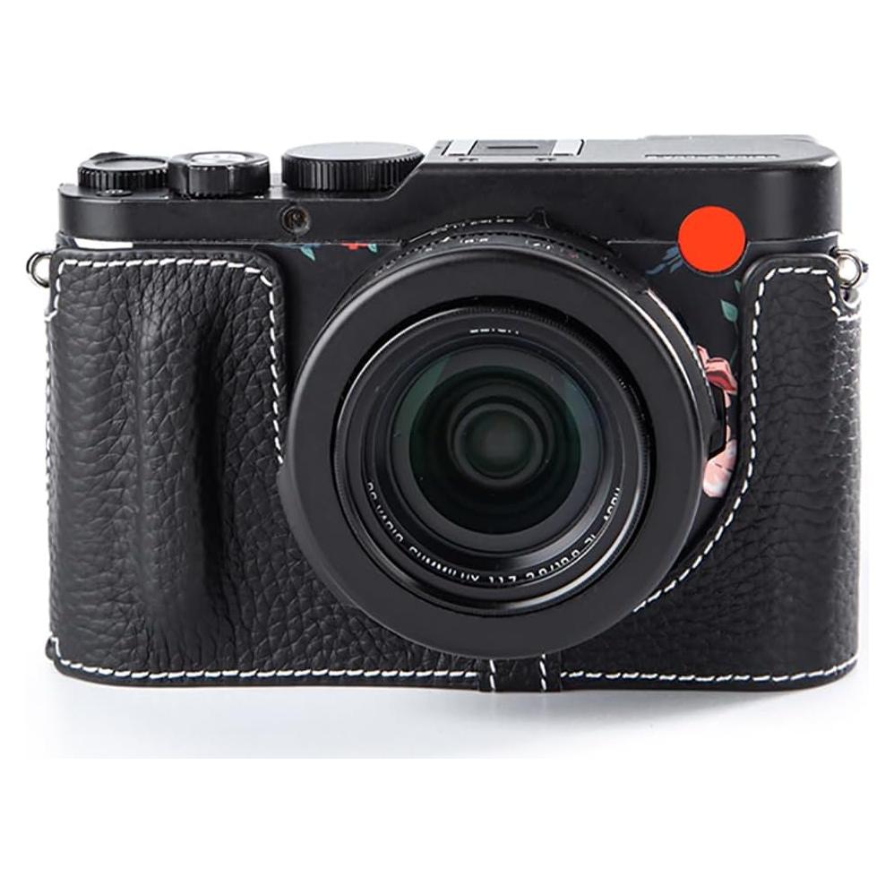 Funda de cámara de cuero vintage DBZZ para Leica D-Lux 8 - Negro