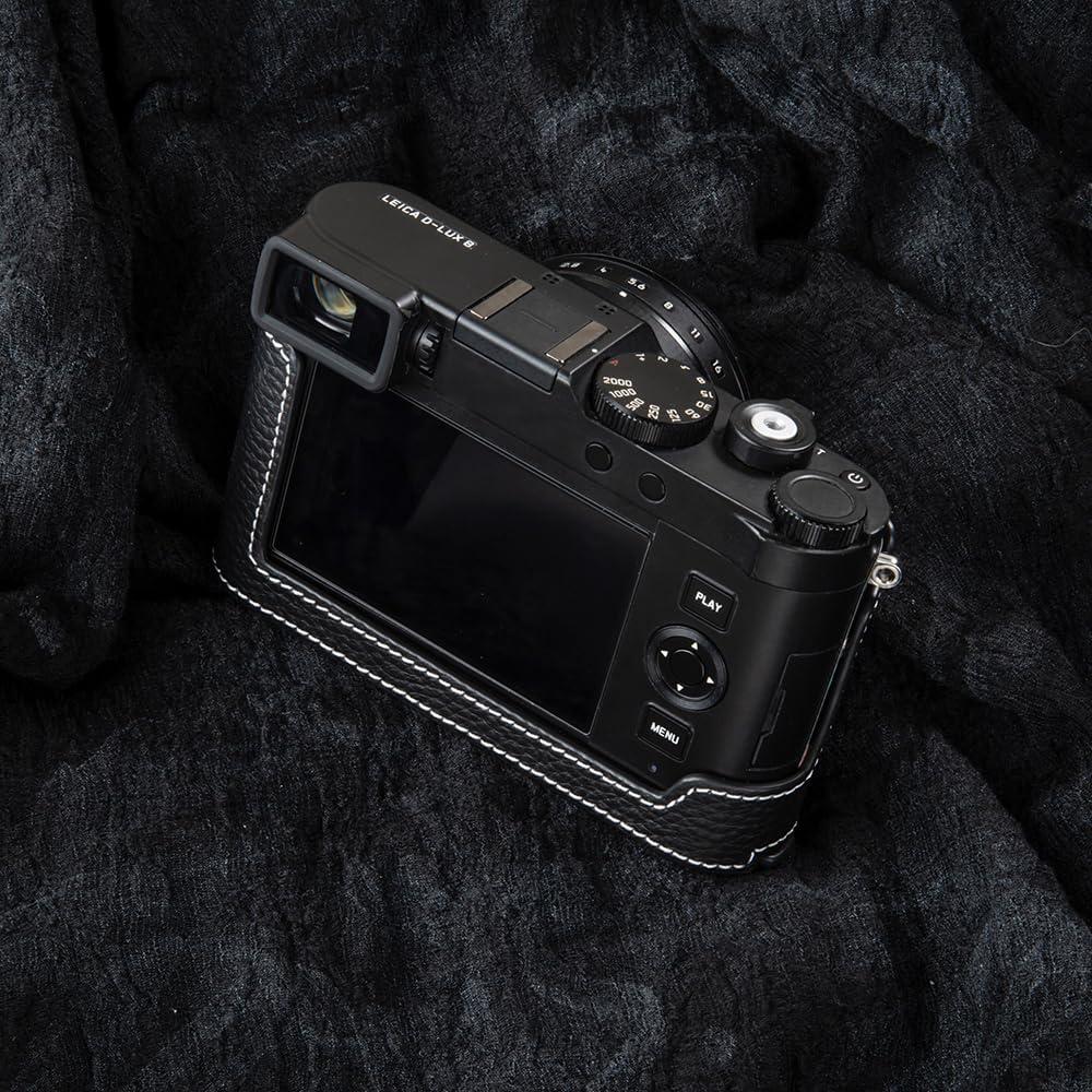 Funda de cámara de cuero vintage DBZZ para Leica D-Lux 8 - Negro