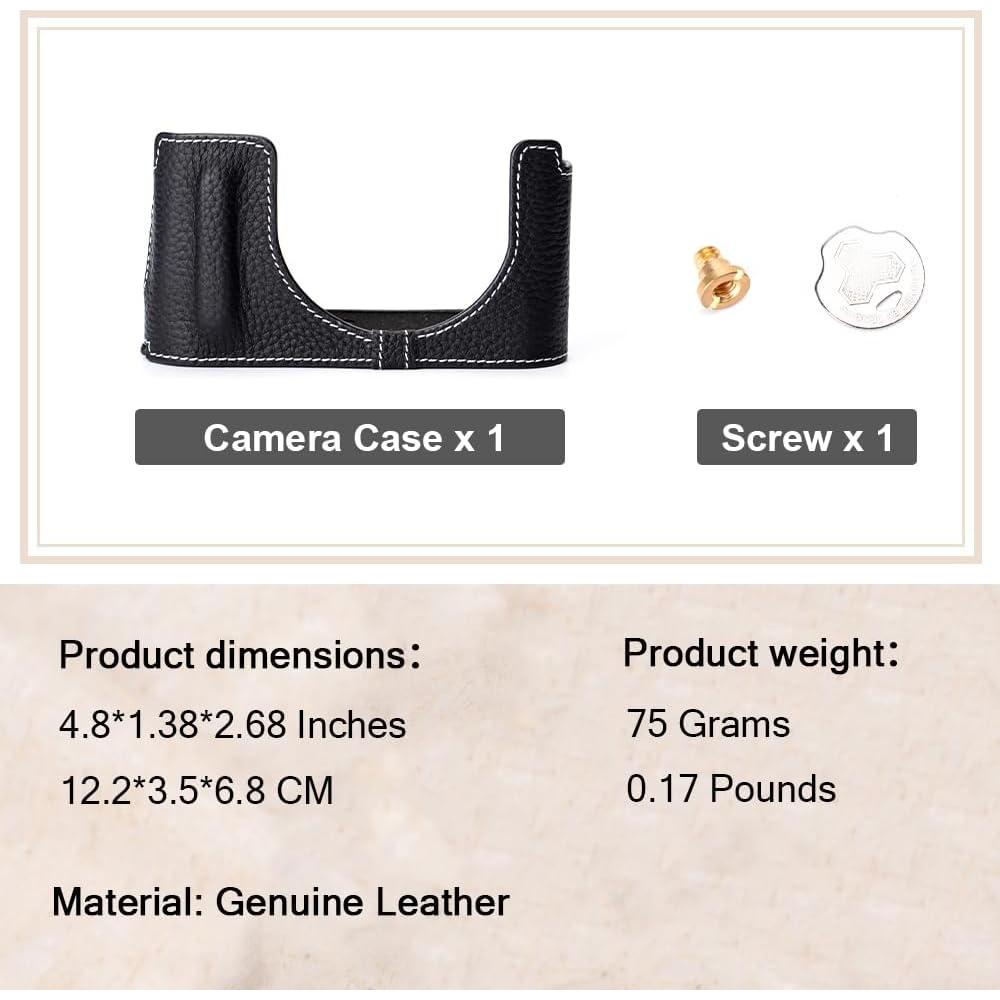 Funda de cámara de cuero vintage DBZZ para Leica D-Lux 8 - Negro