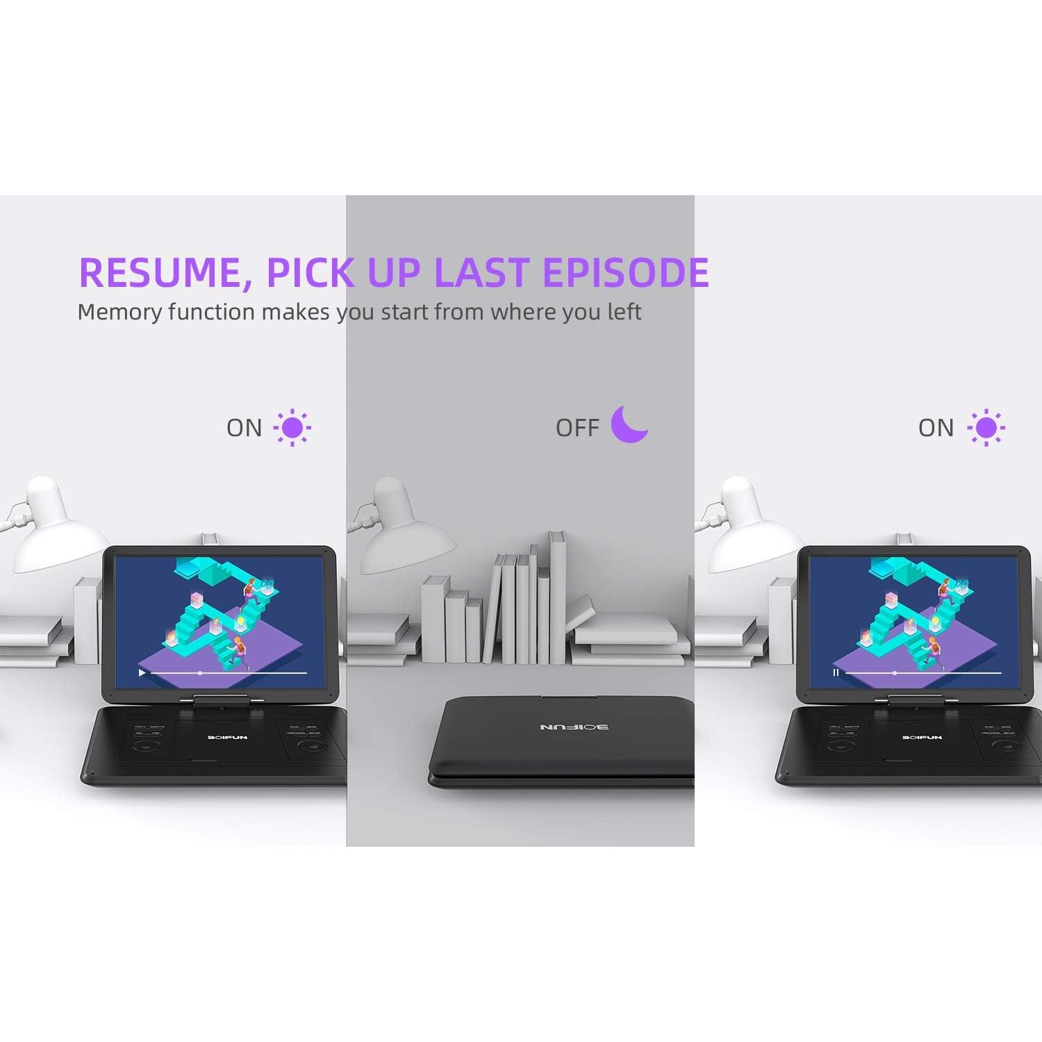 Reproductor DVD portátil BOIFUN BFN-161 15.6" HD negro