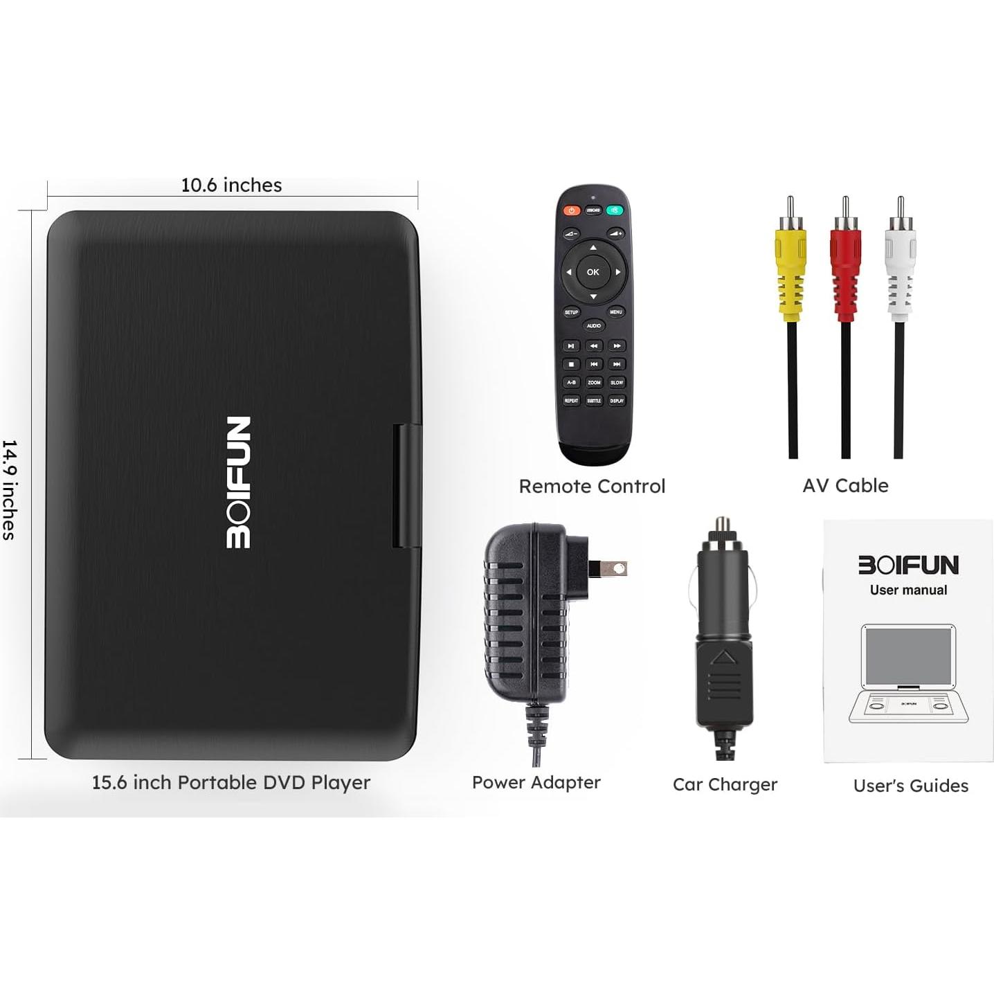 Reproductor DVD portátil BOIFUN BFN-161 15.6" HD negro