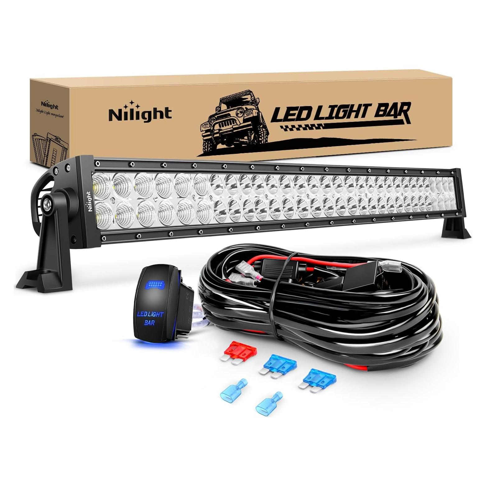Barra de Luz LED Nilight 81cm 180W con Kit de Cableado ZH079