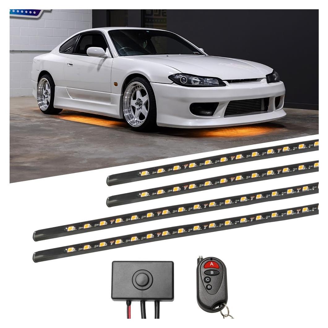 Kit de Iluminación LED Bajo Carro LEDGlow Naranja 4 Piezas