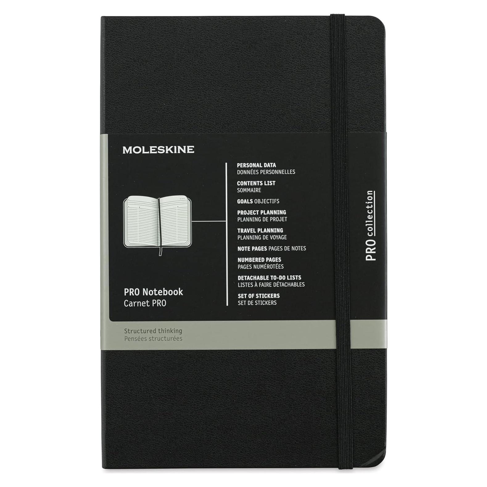 Cuaderno Moleskine PRO Tapa Dura Grande Negro 240 Páginas