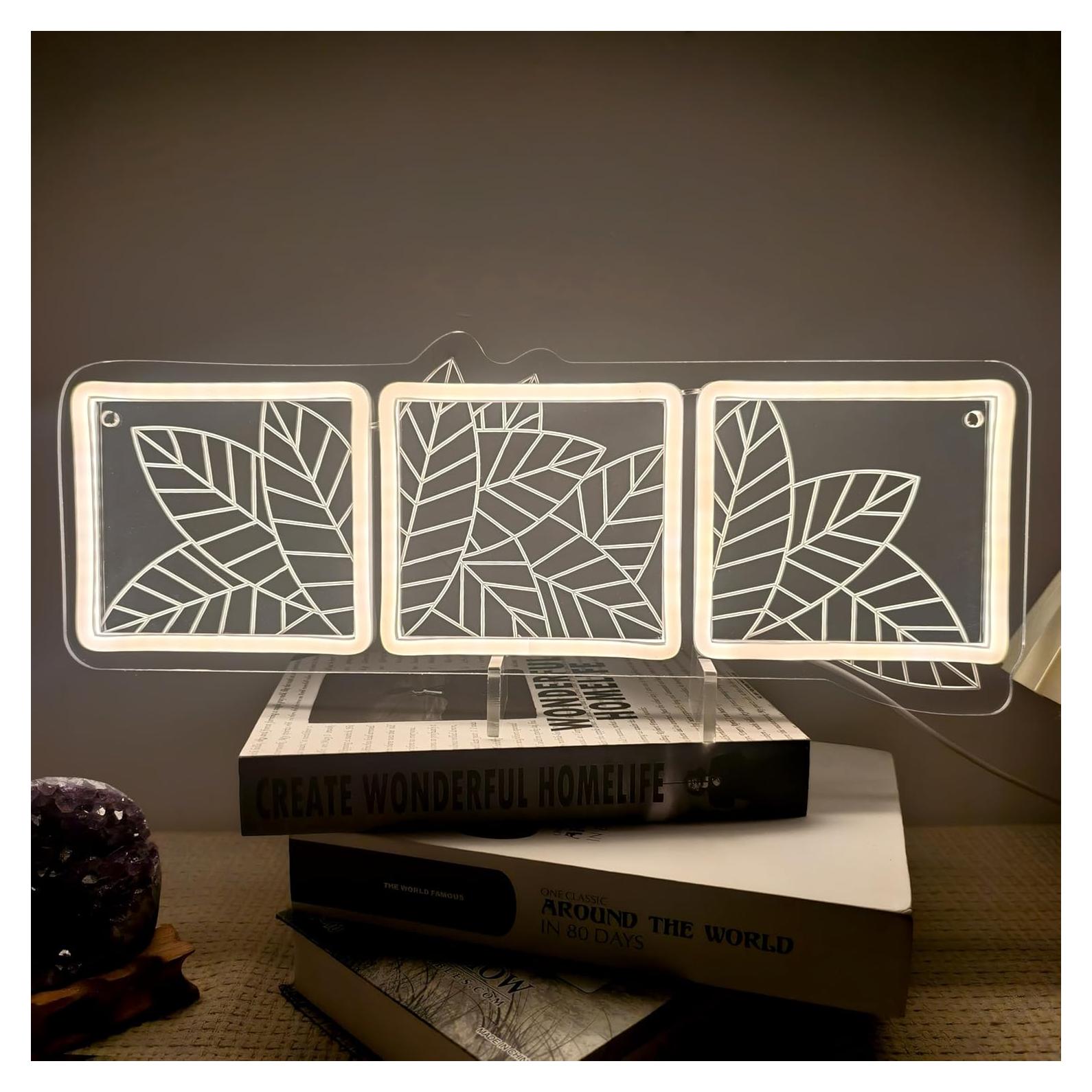 Luz de Neón Hoja de Macramé Artlast 43.7x16.9cm LED USB