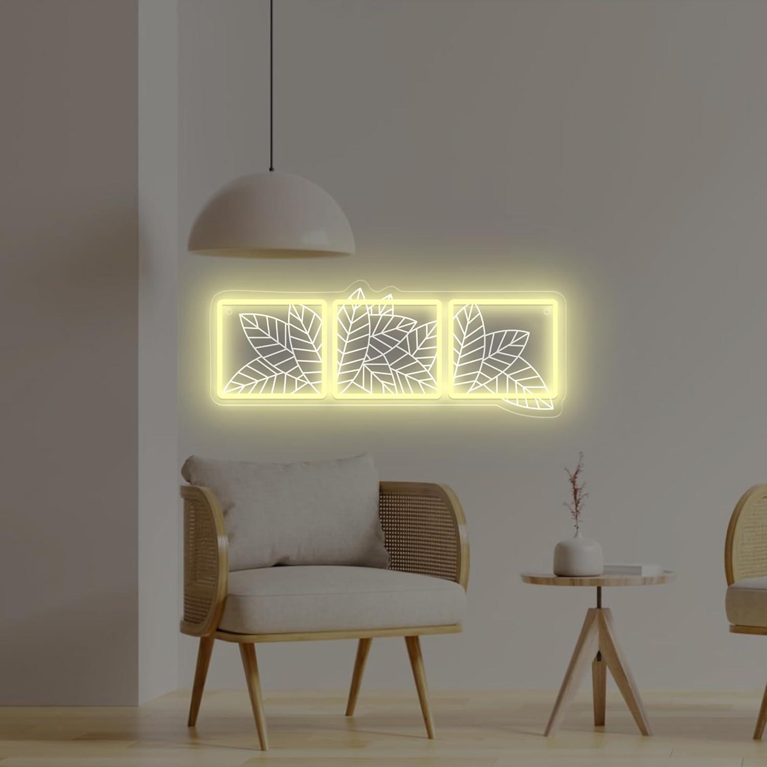 Luz de Neón Hoja de Macramé Artlast 43.7x16.9cm LED USB