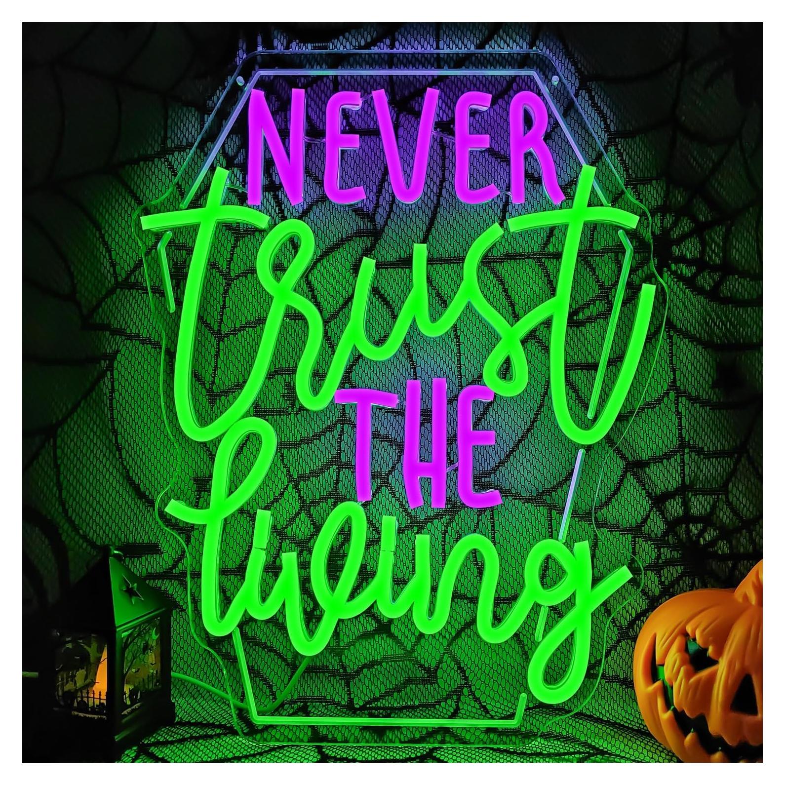 Luz LED de Neón Halloween Ajoyferris Nunca Confíes en los Vivos