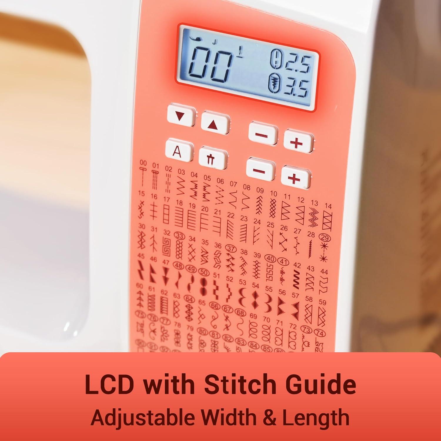 Máquina de Coser Computarizada Poolin EOC02, 200 Puntadas, LCD