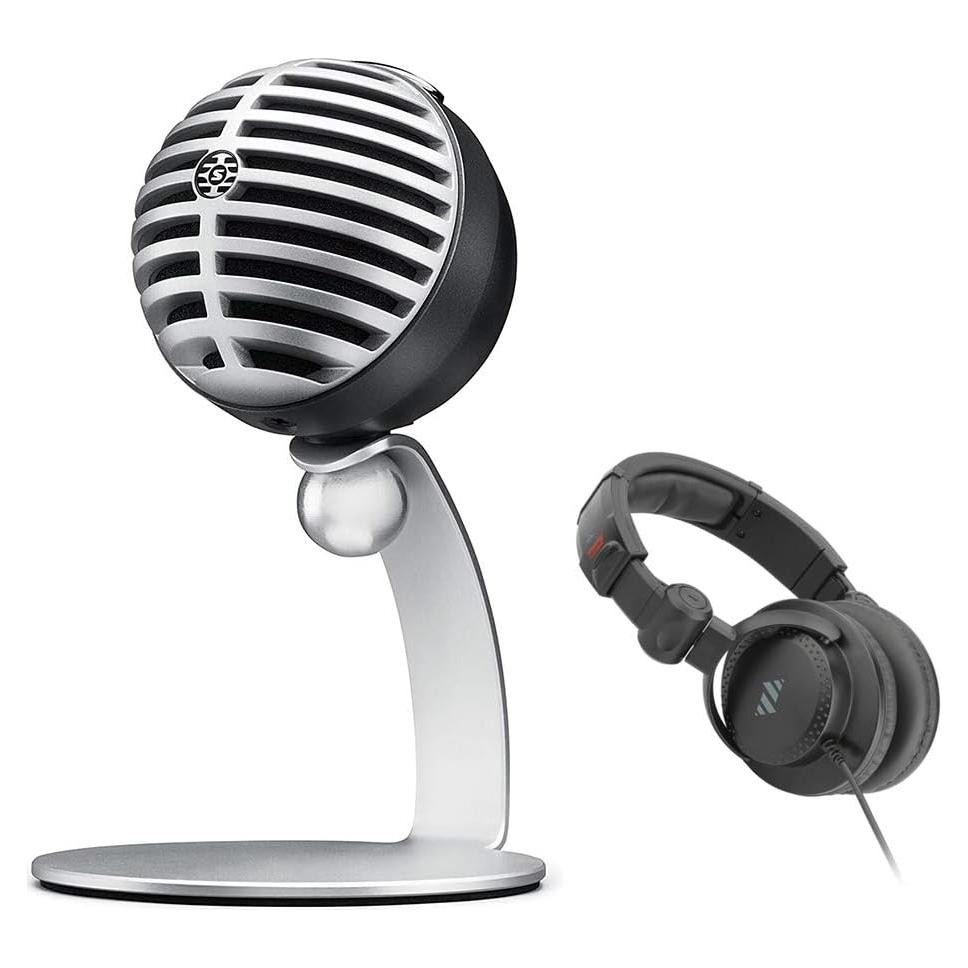 Micrófono de Condensador Digital Shure MOTIV MV5 Gris + Auriculares