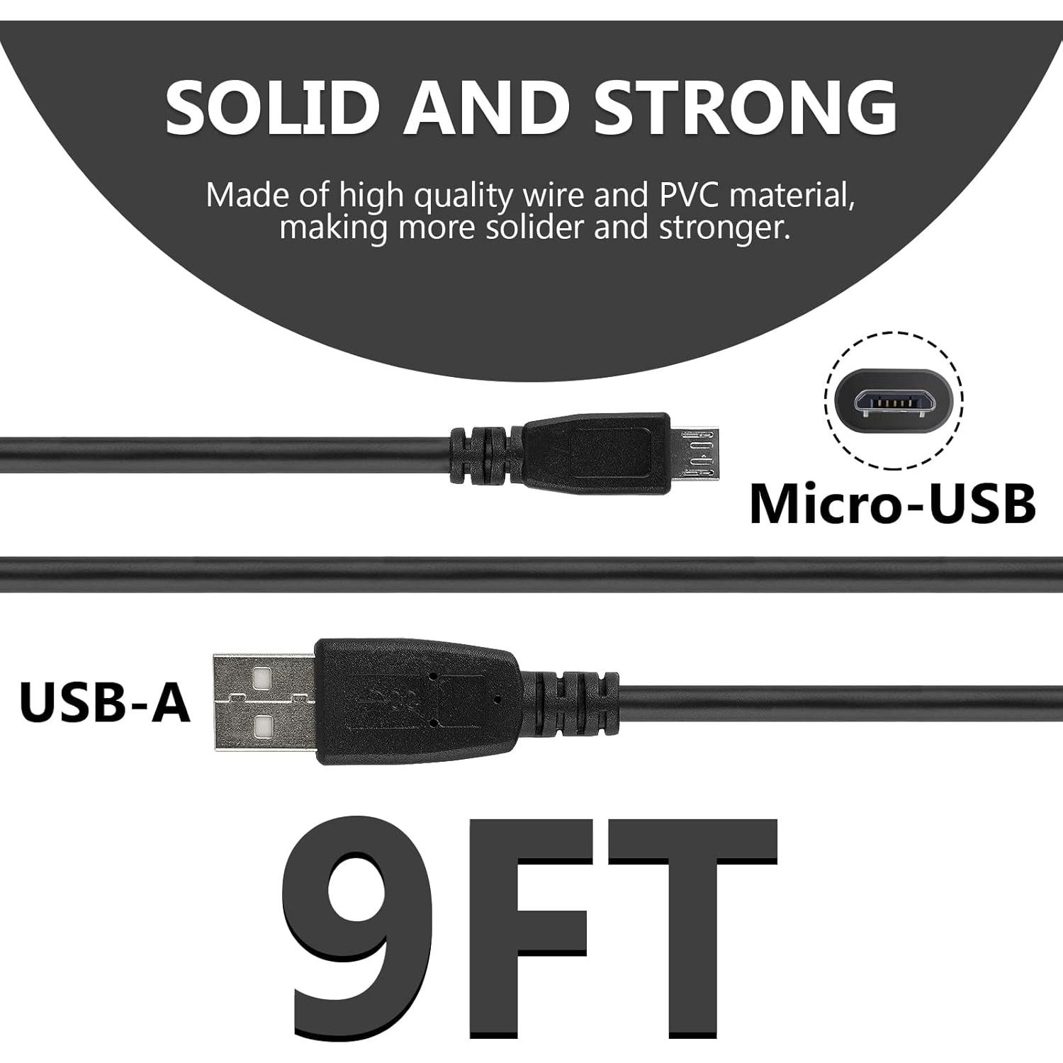 Cable de Micrófono USB a Micro USB Geekria 2.8m para Blue Yeti
