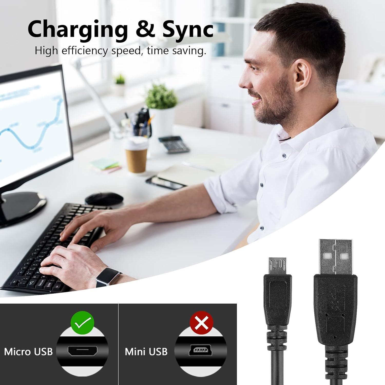 Cable de Micrófono USB a Micro USB Geekria 2.8m para Blue Yeti