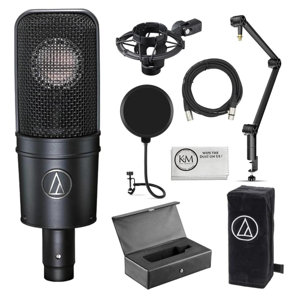 Micrófono de Estudio Audio-Technica AT4040 + Brazo + Filtro Antipop
