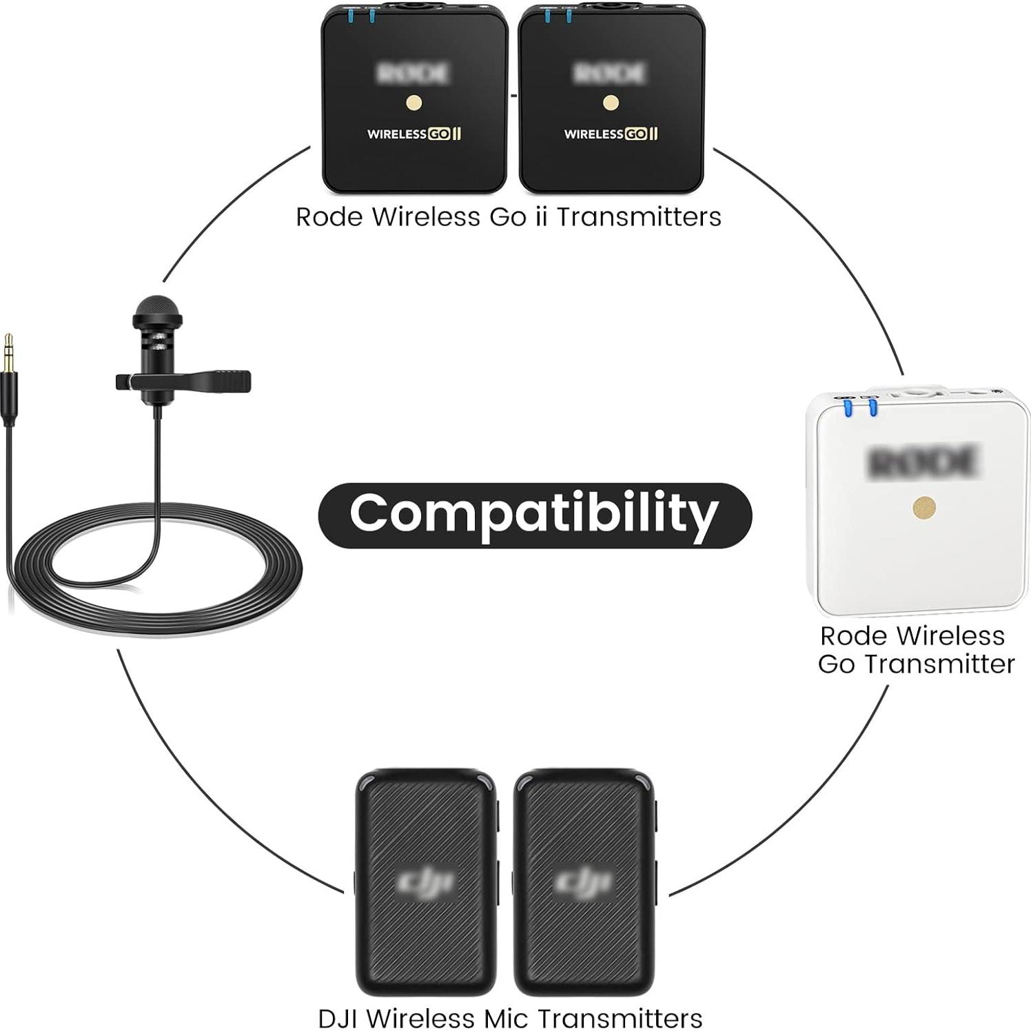 Micrófono Lavalier Omnidireccional Weishan 1.5m para Rode y DJI