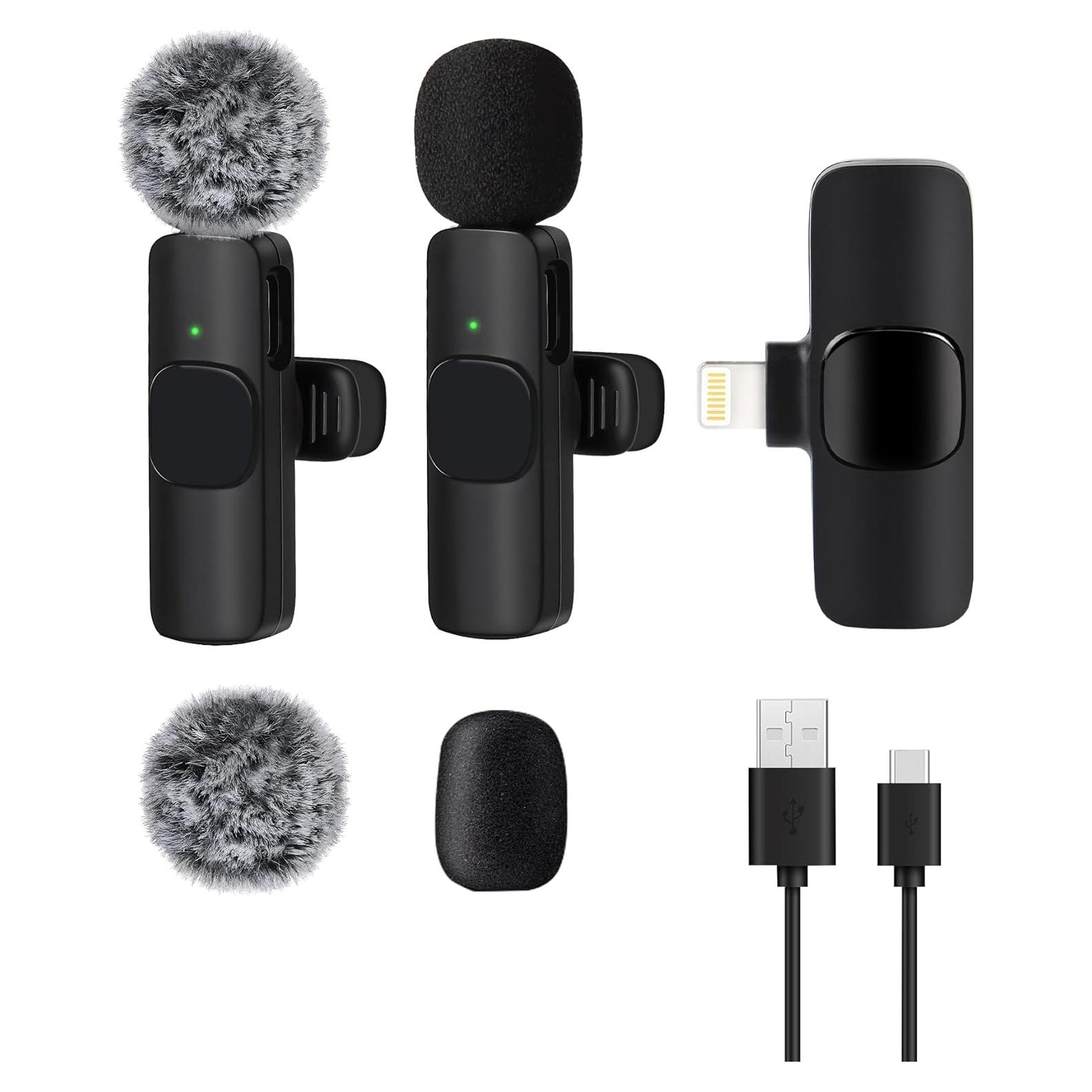 Micrófono Lavalier Inalámbrico Zyerch M02 para iPhone/iPad - 2 Pcs, Grabación Clara