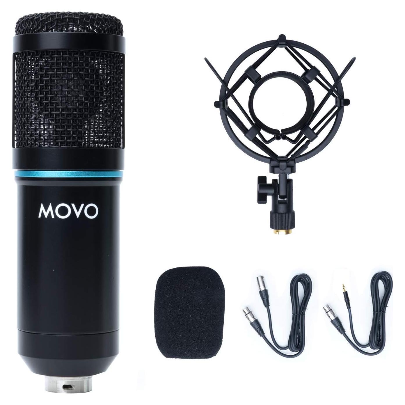 Micrófono Condensador Cardioide Movo PC-M6 con Soporte y Filtro