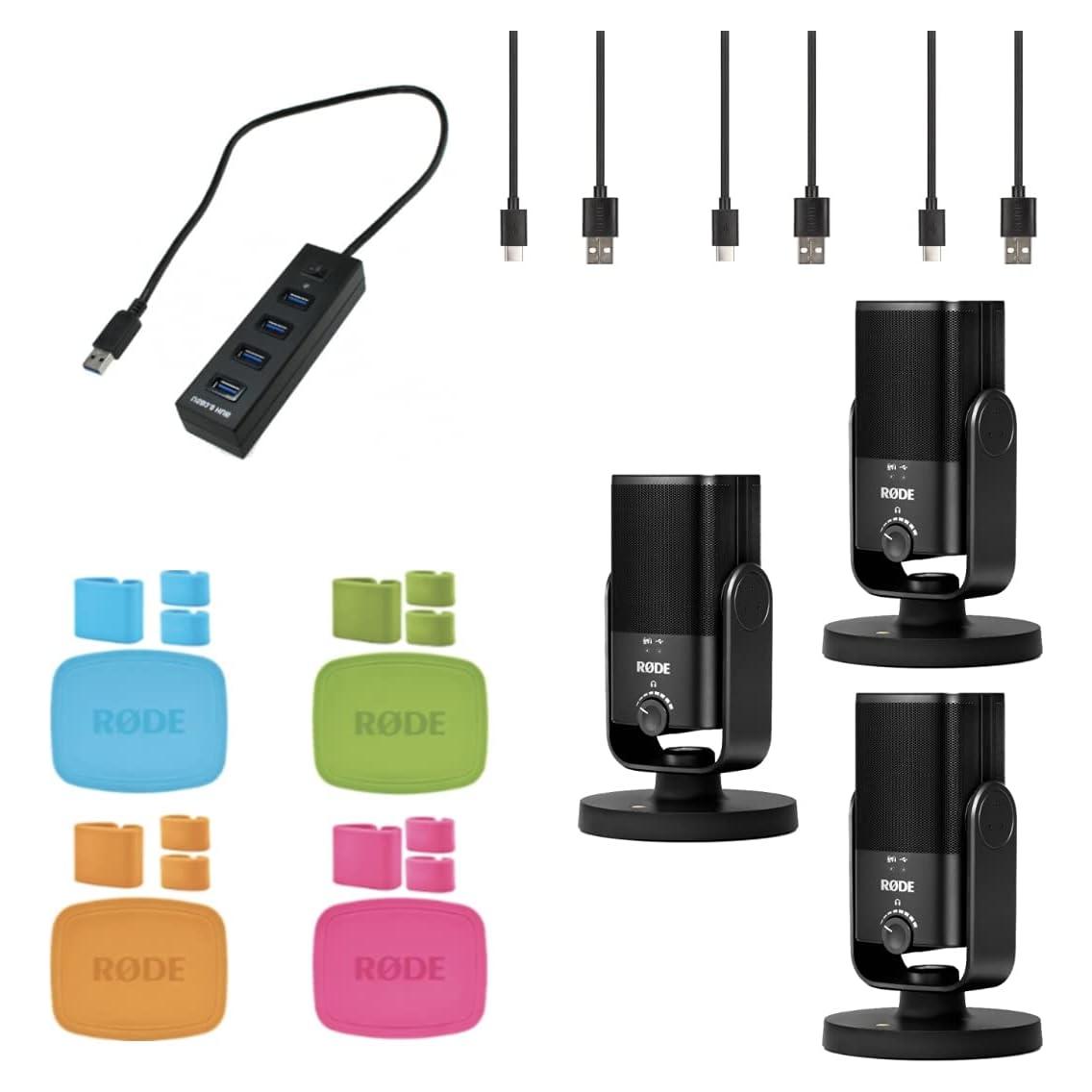 Paquete Podcast y Streaming RØDE NT-USB Mini + Hub USB 4 Puertos